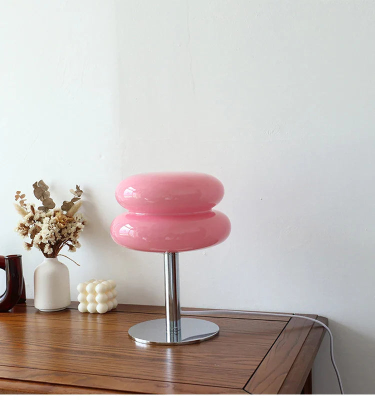 Macaron Glass Table Lamp Trichromatic Dimming Living Room Atmosphere Lamps Eye Protection Night Light Girl Bedroom