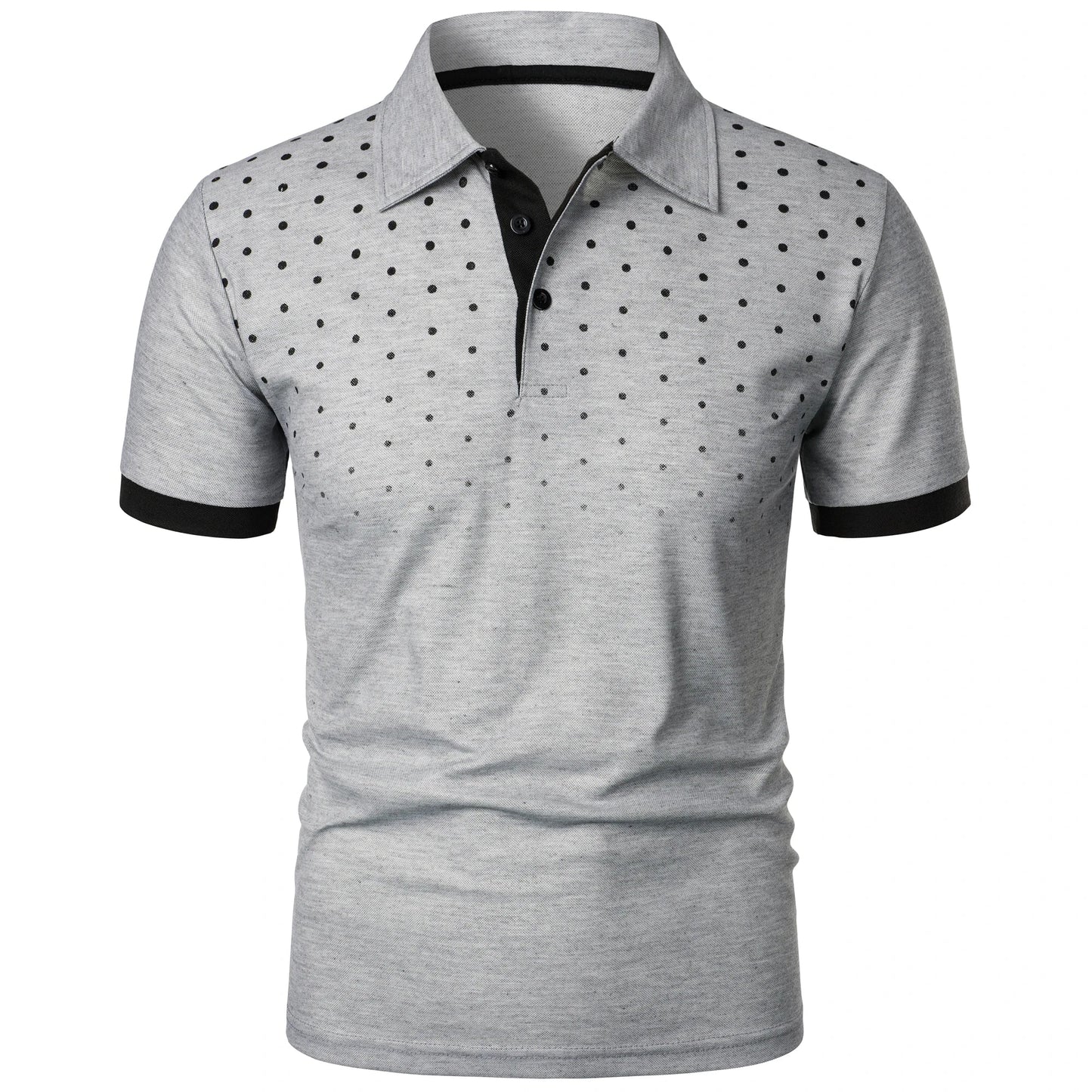 Men’s 3D printed short sleeve and lapel short sleeve color matching fashion