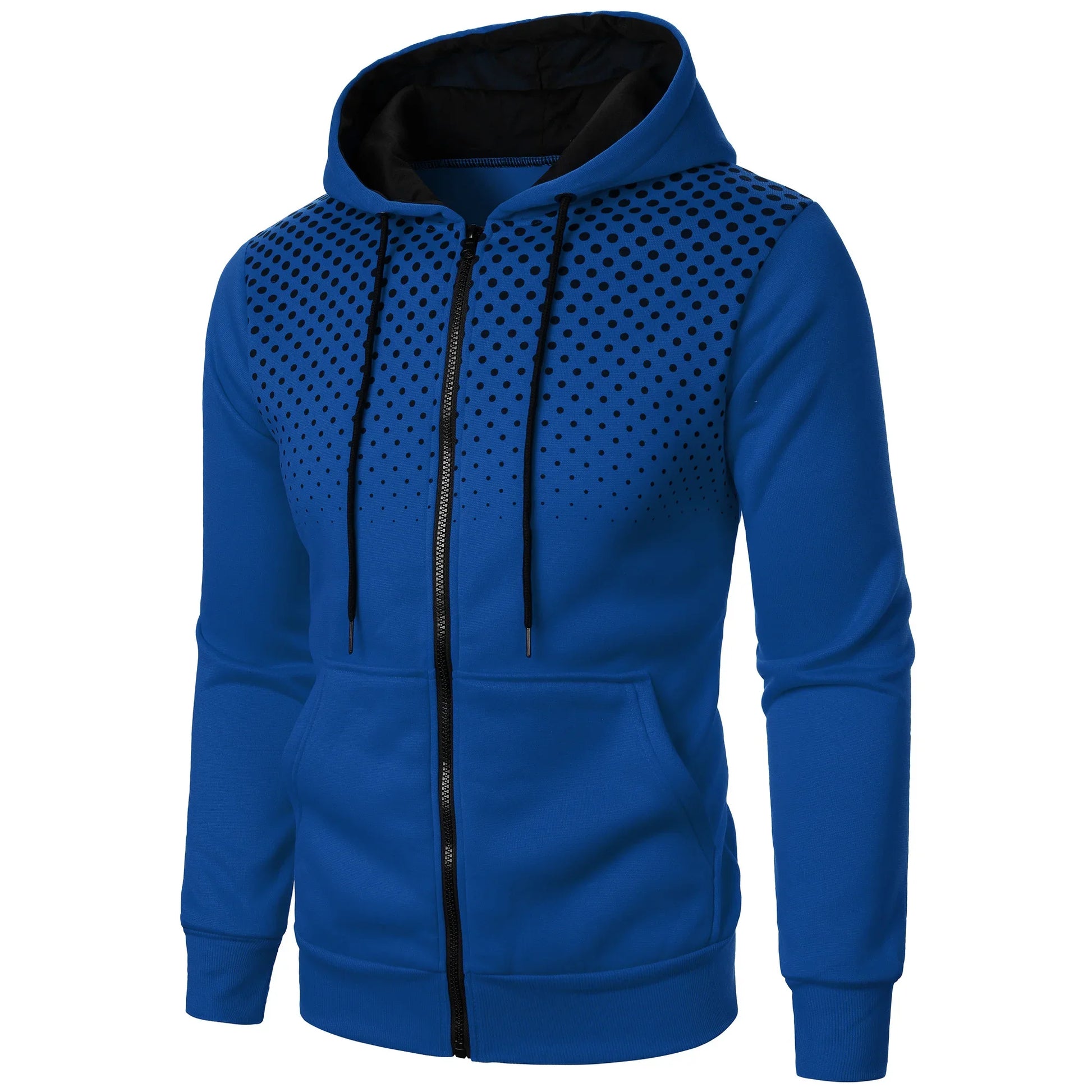 Men’s casual sports zipper hoodie men’s solid color cardigan