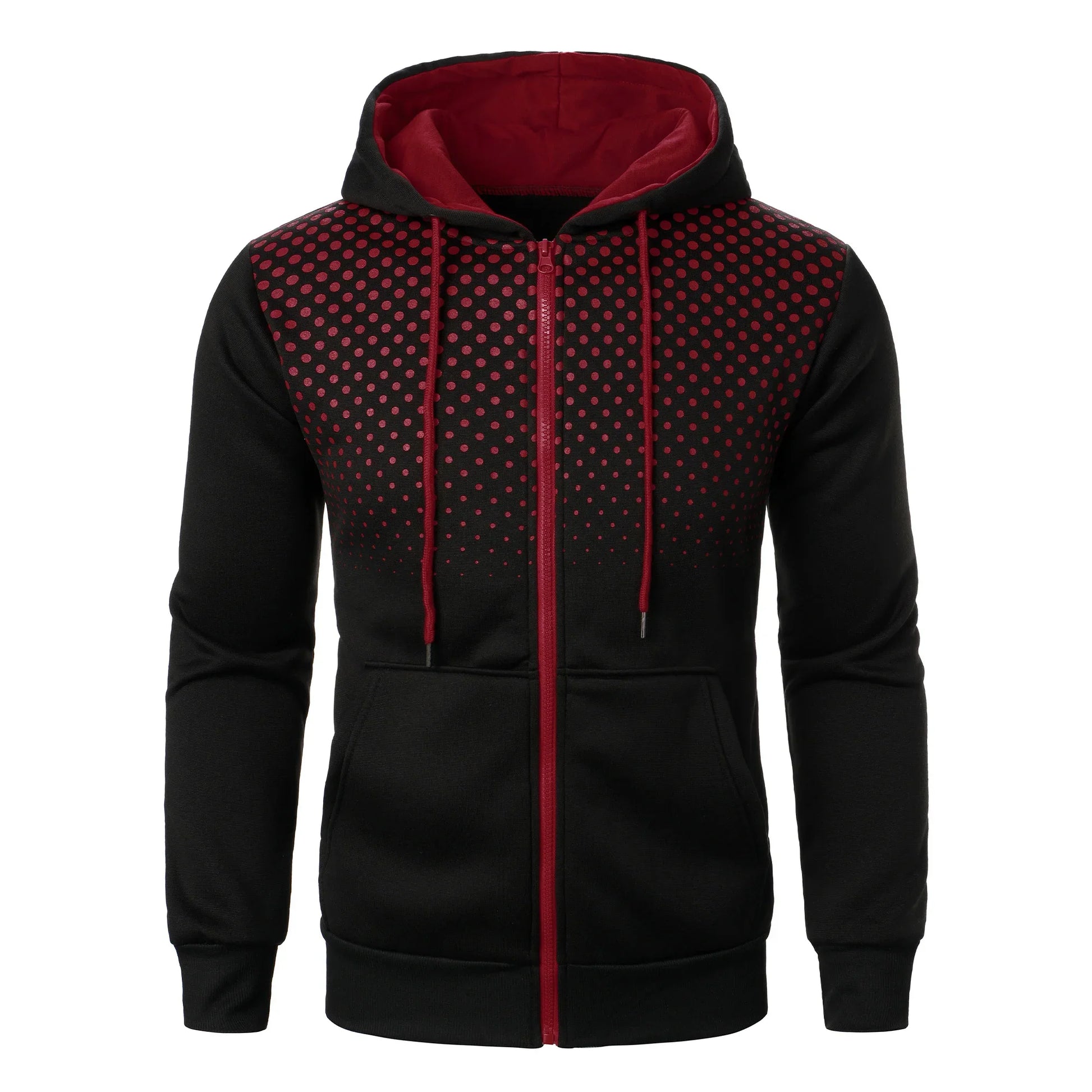 Men’s casual sports zipper hoodie men’s solid color cardigan