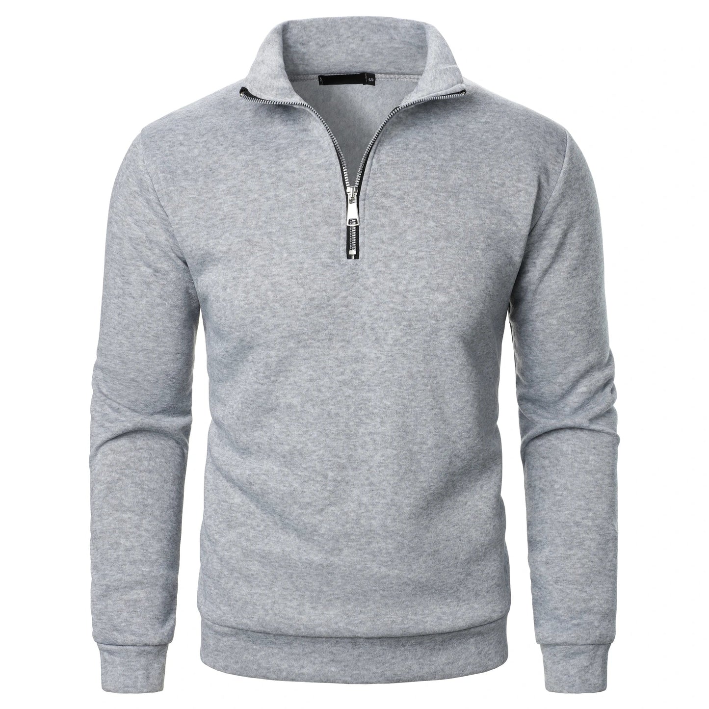 Men’s casual sports zipper stand collar hoodie jacket men’s solid color