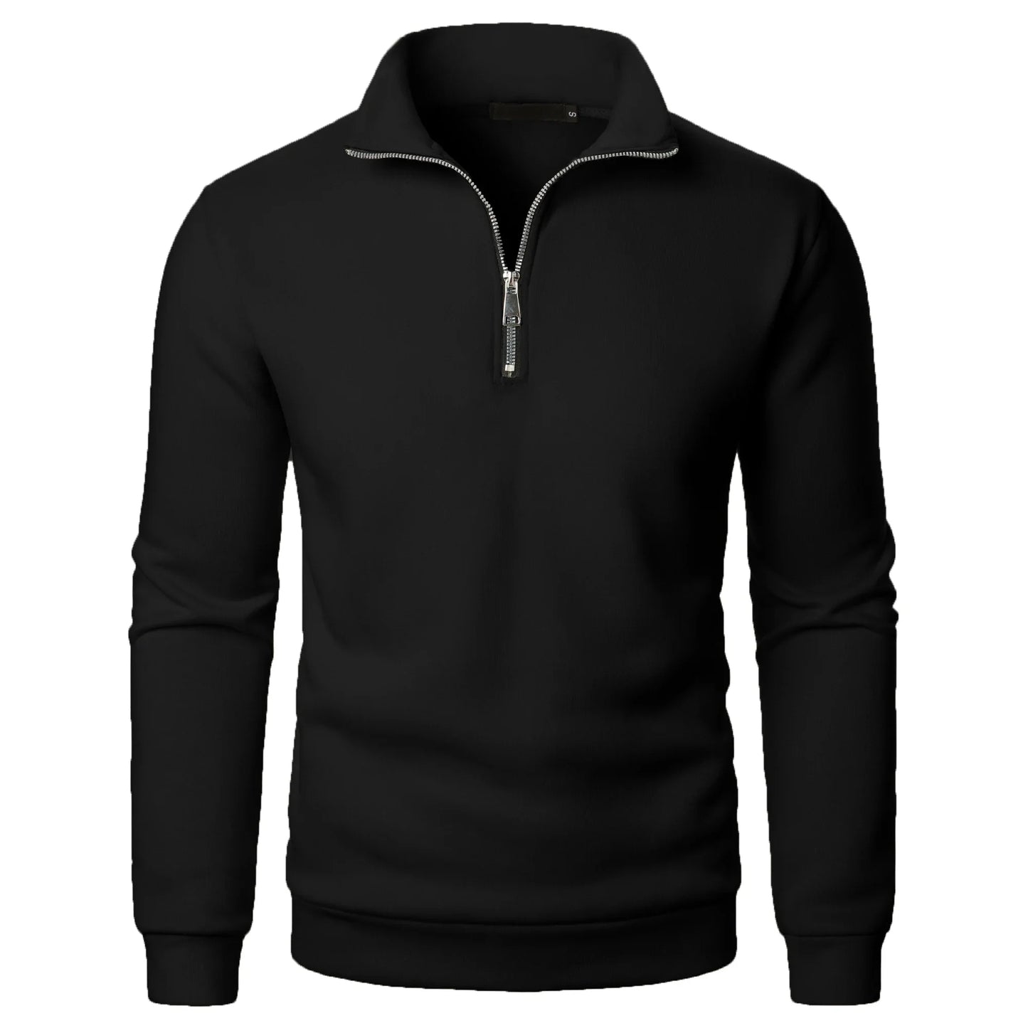 Men’s casual sports zipper stand collar hoodie jacket men’s solid color