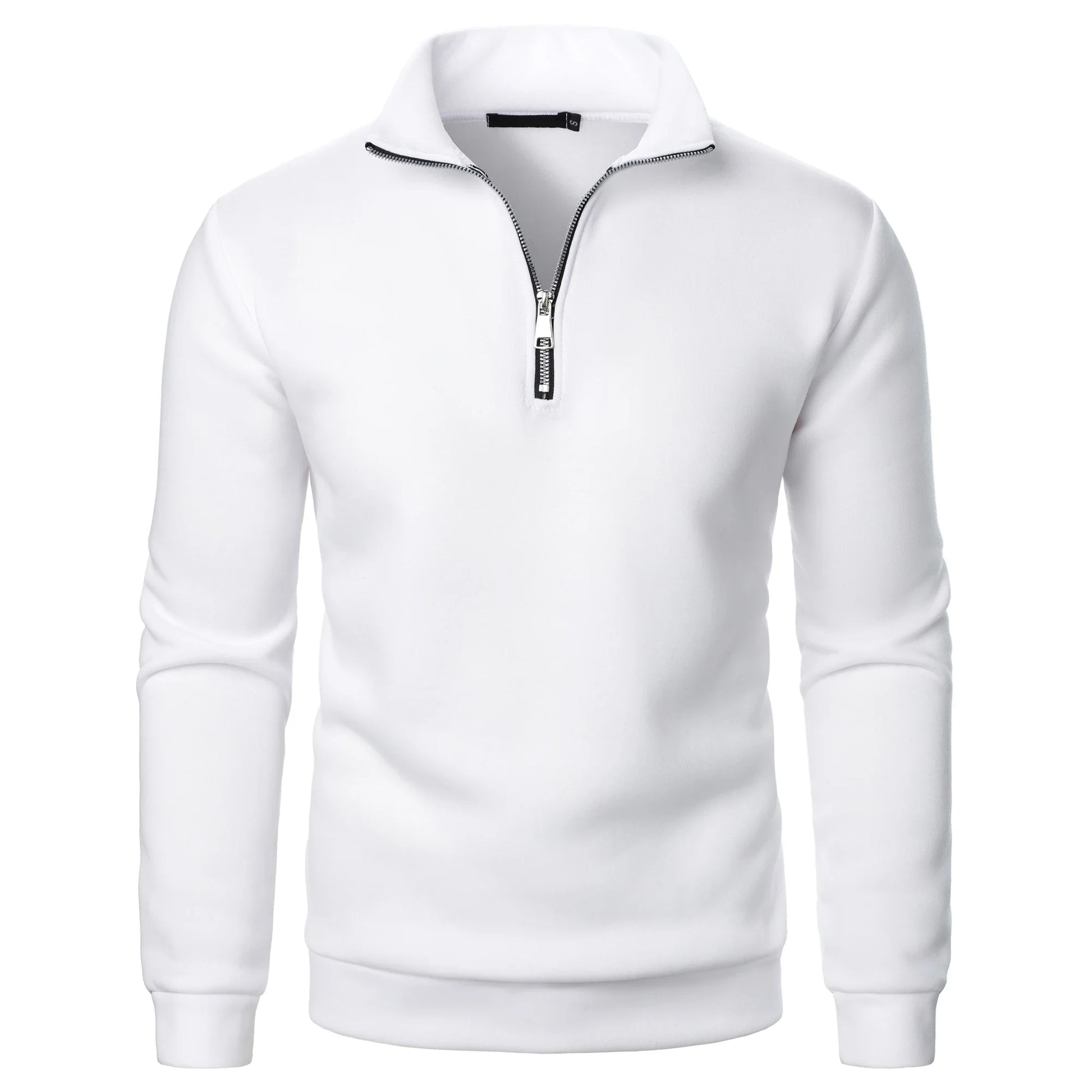 Men’s casual sports zipper stand collar hoodie jacket men’s solid color