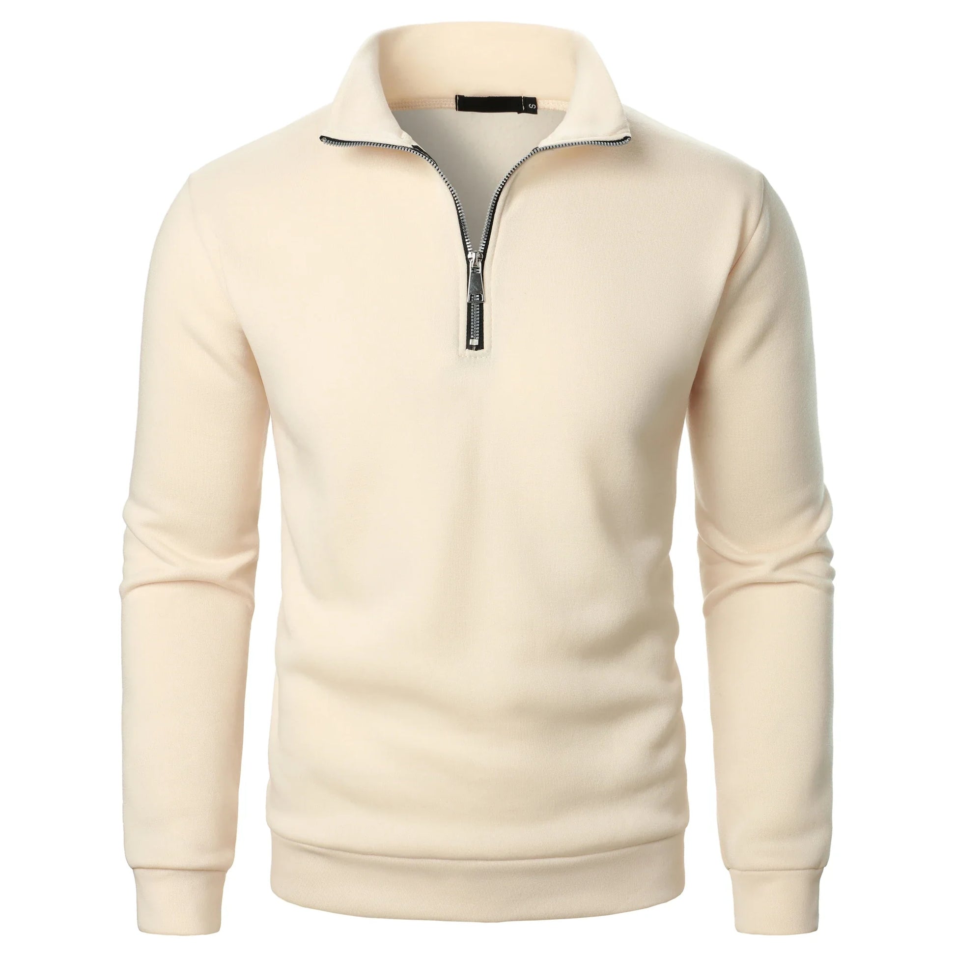 Men’s casual sports zipper stand collar hoodie jacket men’s solid color