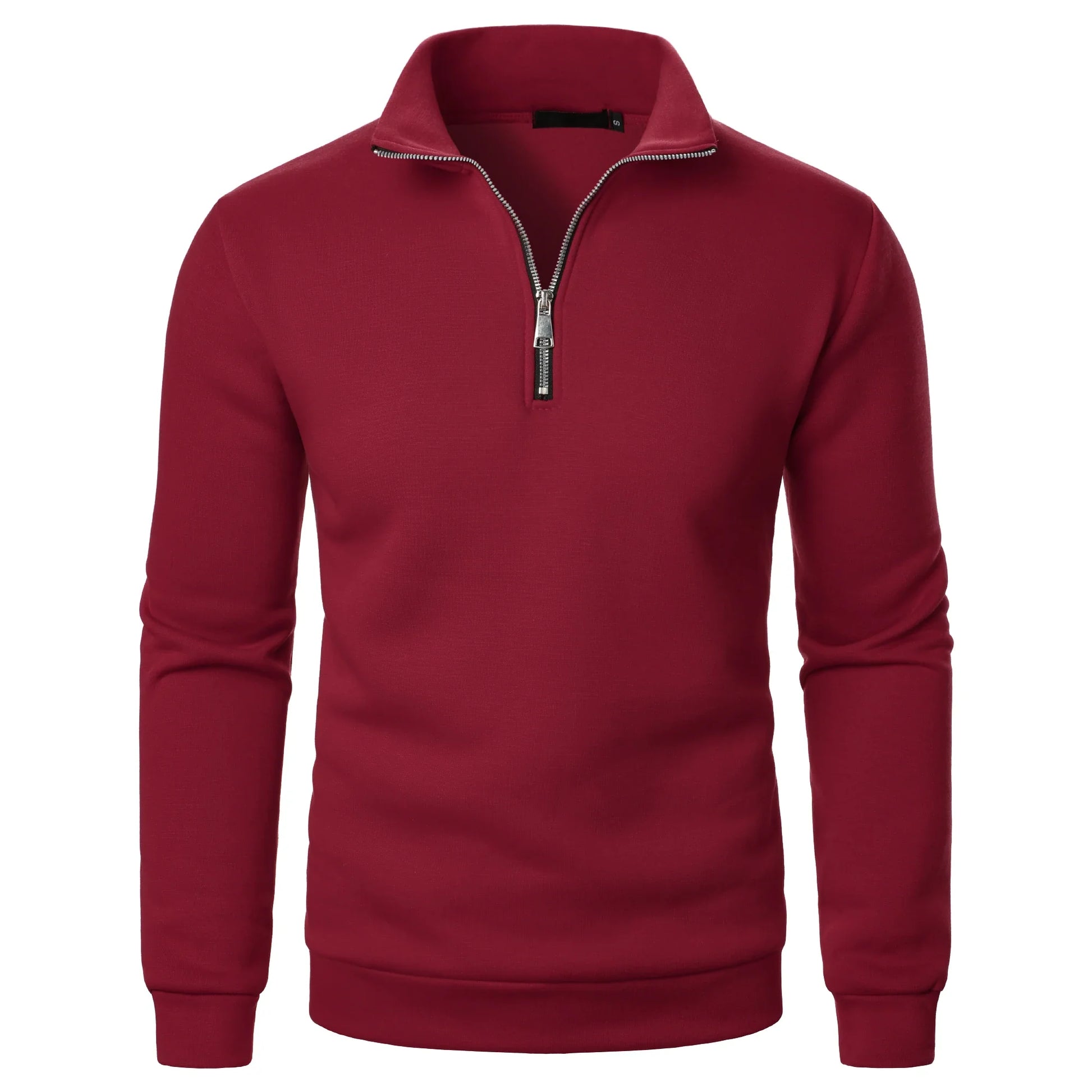 Men’s casual sports zipper stand collar hoodie jacket men’s solid color