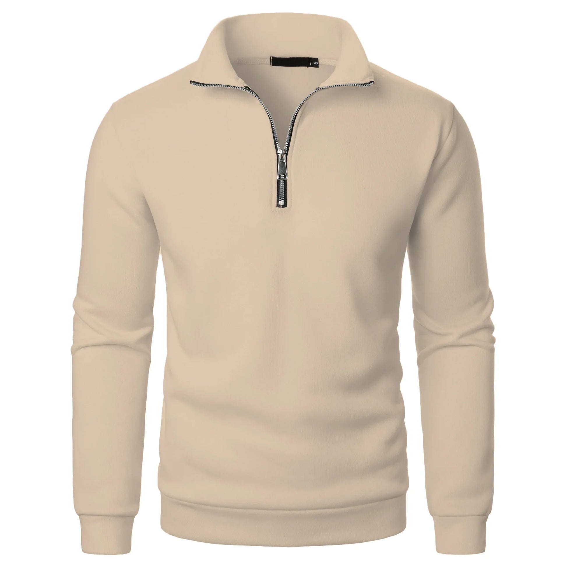 Men’s casual sports zipper stand collar hoodie jacket men’s solid color