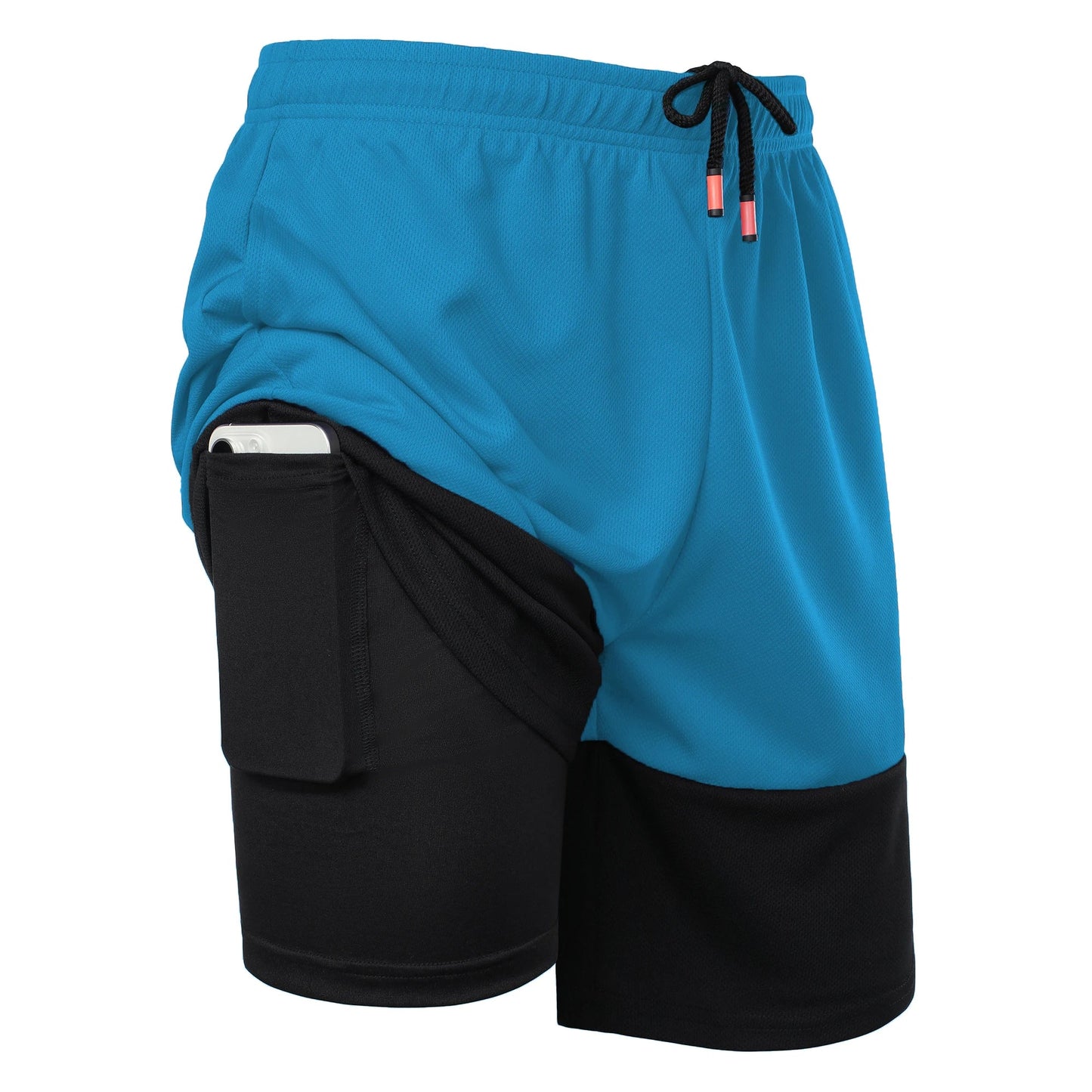 Men’s Color Block Jersey Shorts Activewear Breathable Comfy Drawstring Shorts For Athletics Basketball