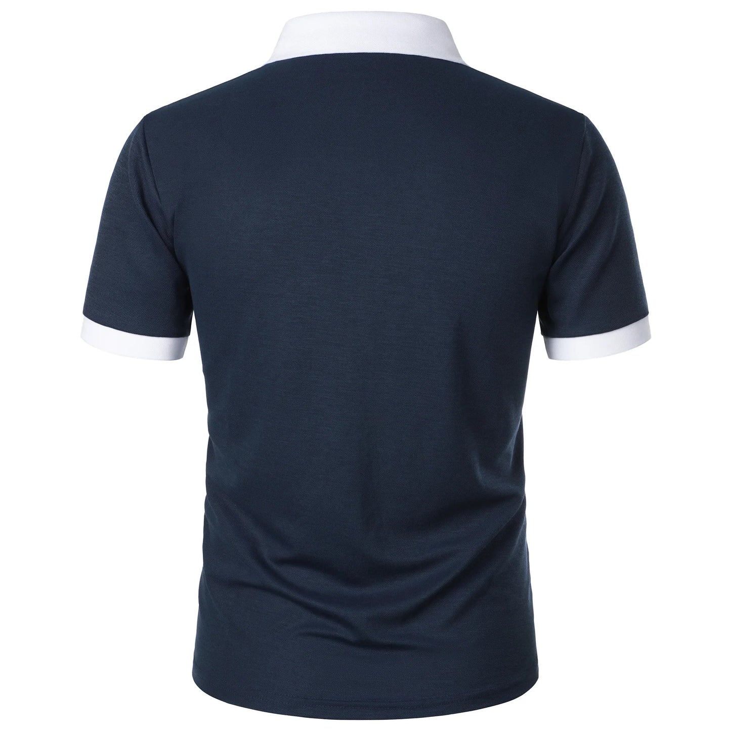 Men’s Fashion Casual top Short Sleeve color with stylish zipper with men’s lapel short sleeve top T-shirt Fashion