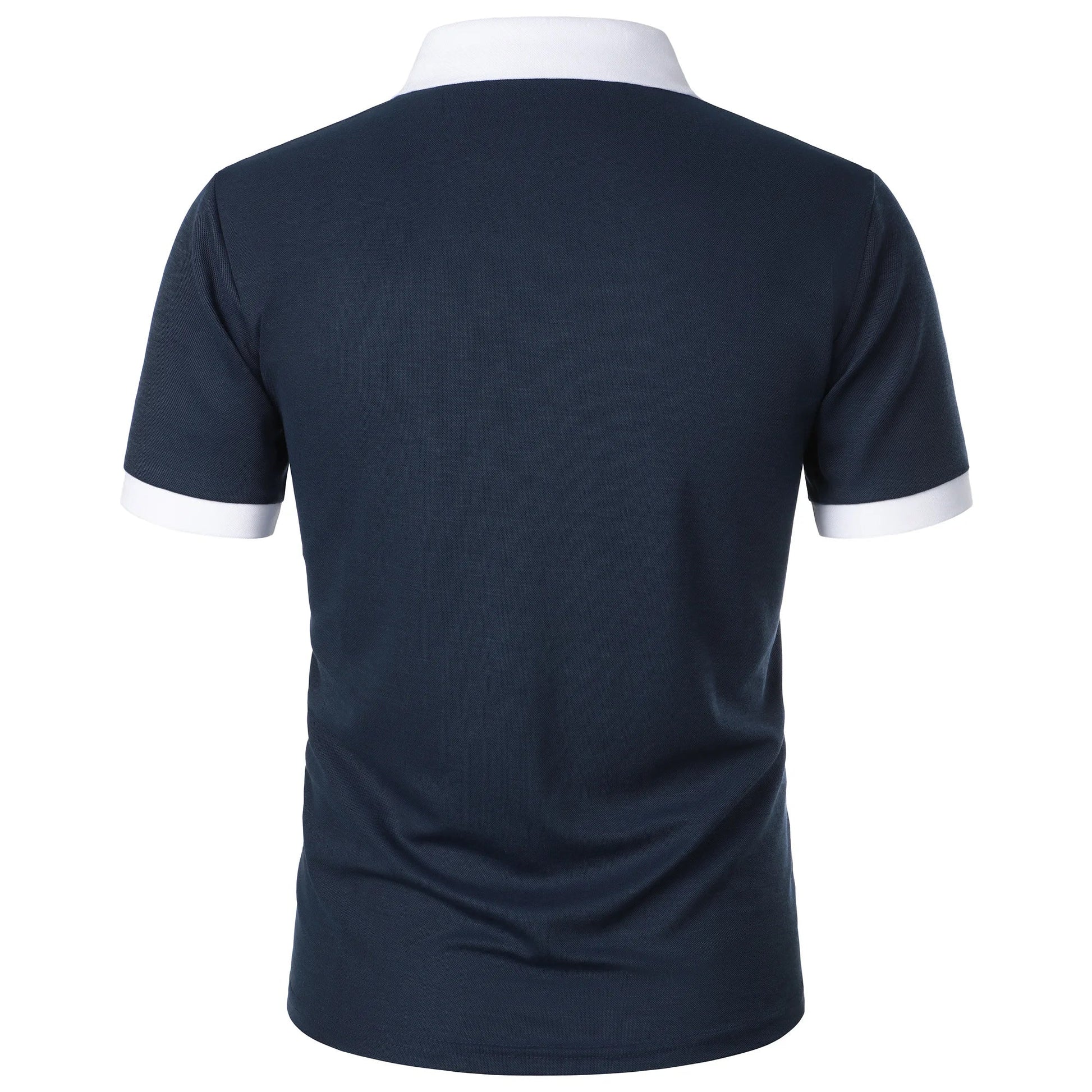 Men’s Fashion Casual top Short Sleeve color with stylish zipper with men’s lapel short sleeve top T-shirt Fashion