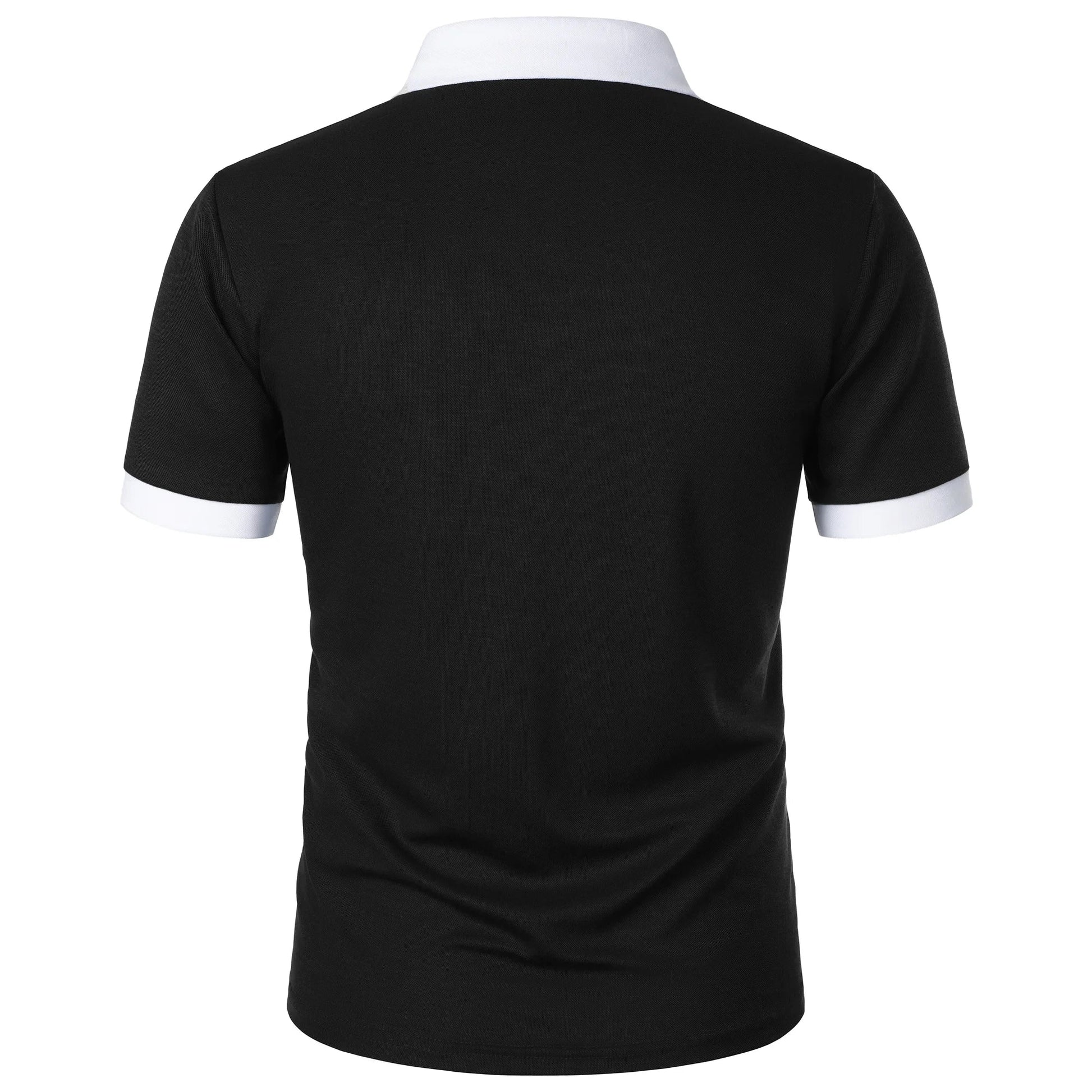 Men’s Fashion Casual top Short Sleeve color with stylish zipper with men’s lapel short sleeve top T-shirt Fashion