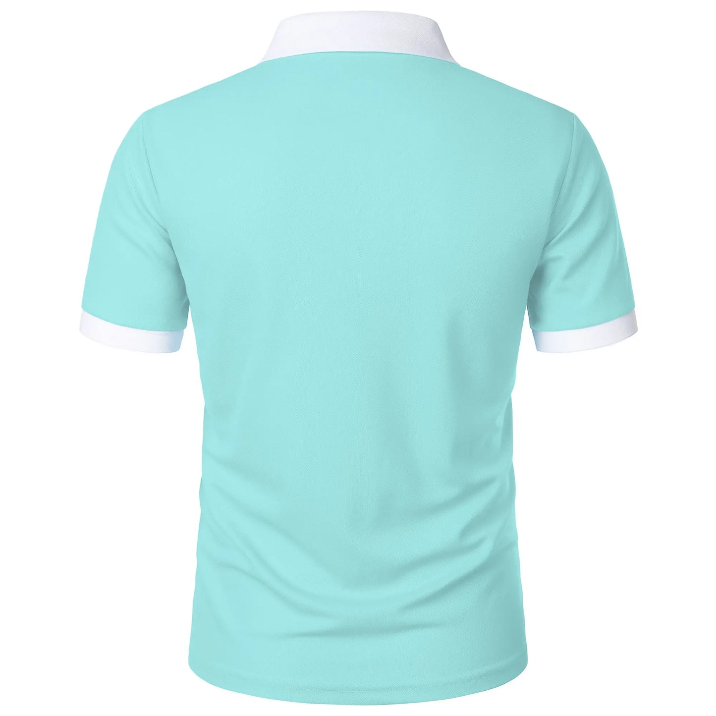 Men’s Fashion Casual top Short Sleeve color with stylish zipper with men’s lapel short sleeve top T-shirt Fashion