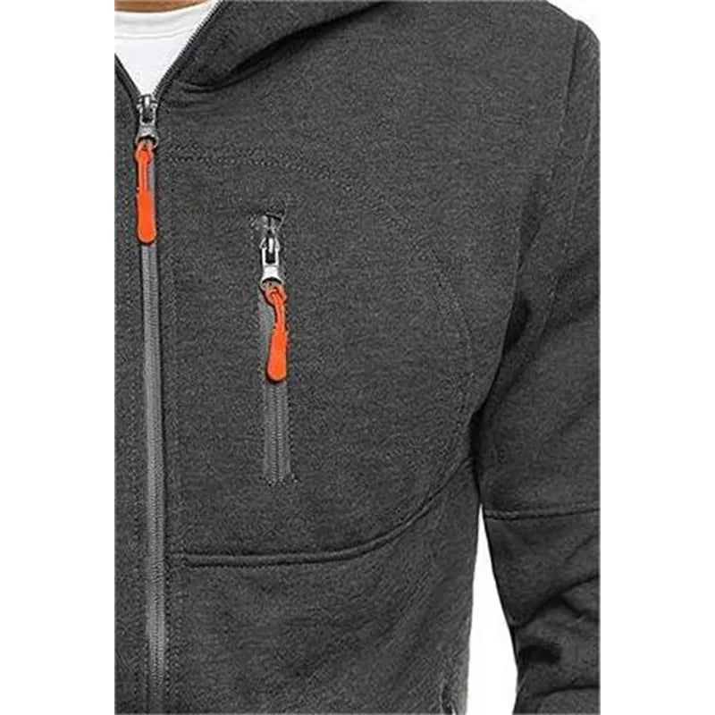 Men’s hooded jacket Casual long-sleeved hoodie Zipper Gym sports hoodie Spring and Autumn