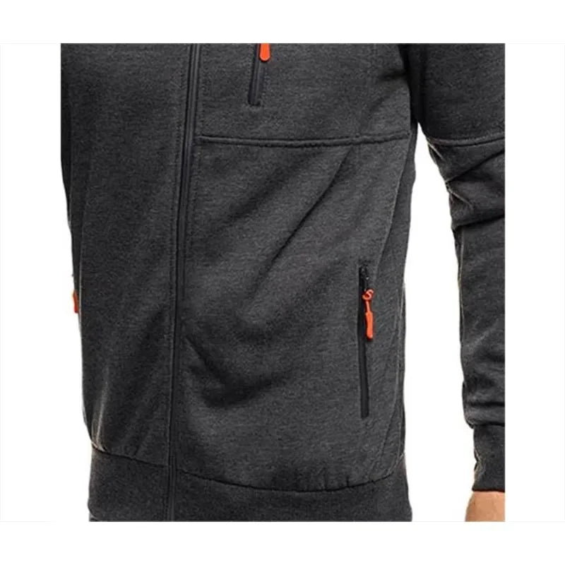 Men’s hooded jacket Casual long-sleeved hoodie Zipper Gym sports hoodie Spring and Autumn