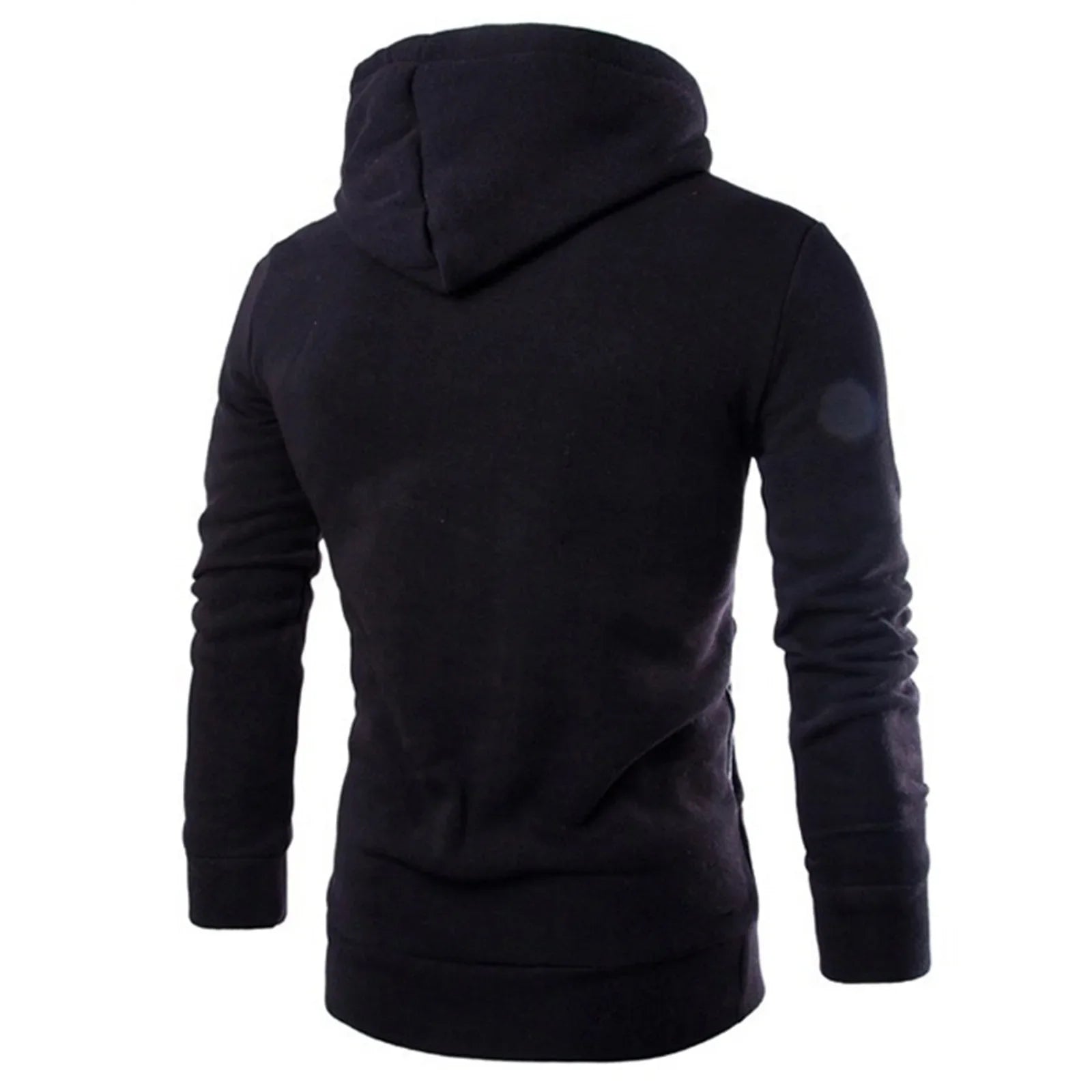 Men’s Hoodies Long Sleeve Sweatshirts for Men Zipper Hooded Pullover High Neck Mens Sweatshirt Top Jacket Coat Black