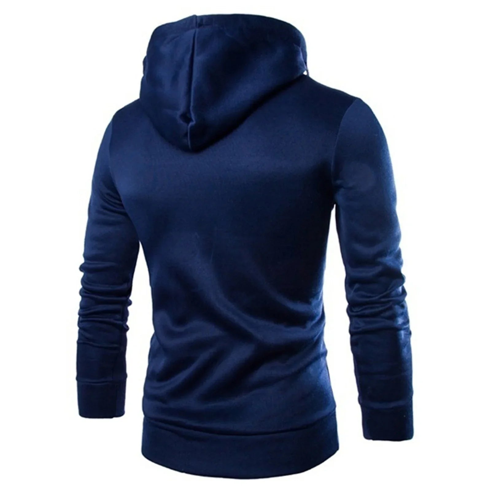 Men’s Hoodies Long Sleeve Sweatshirts for Men Zipper Hooded Pullover High Neck Mens Sweatshirt Top Jacket Coat Black