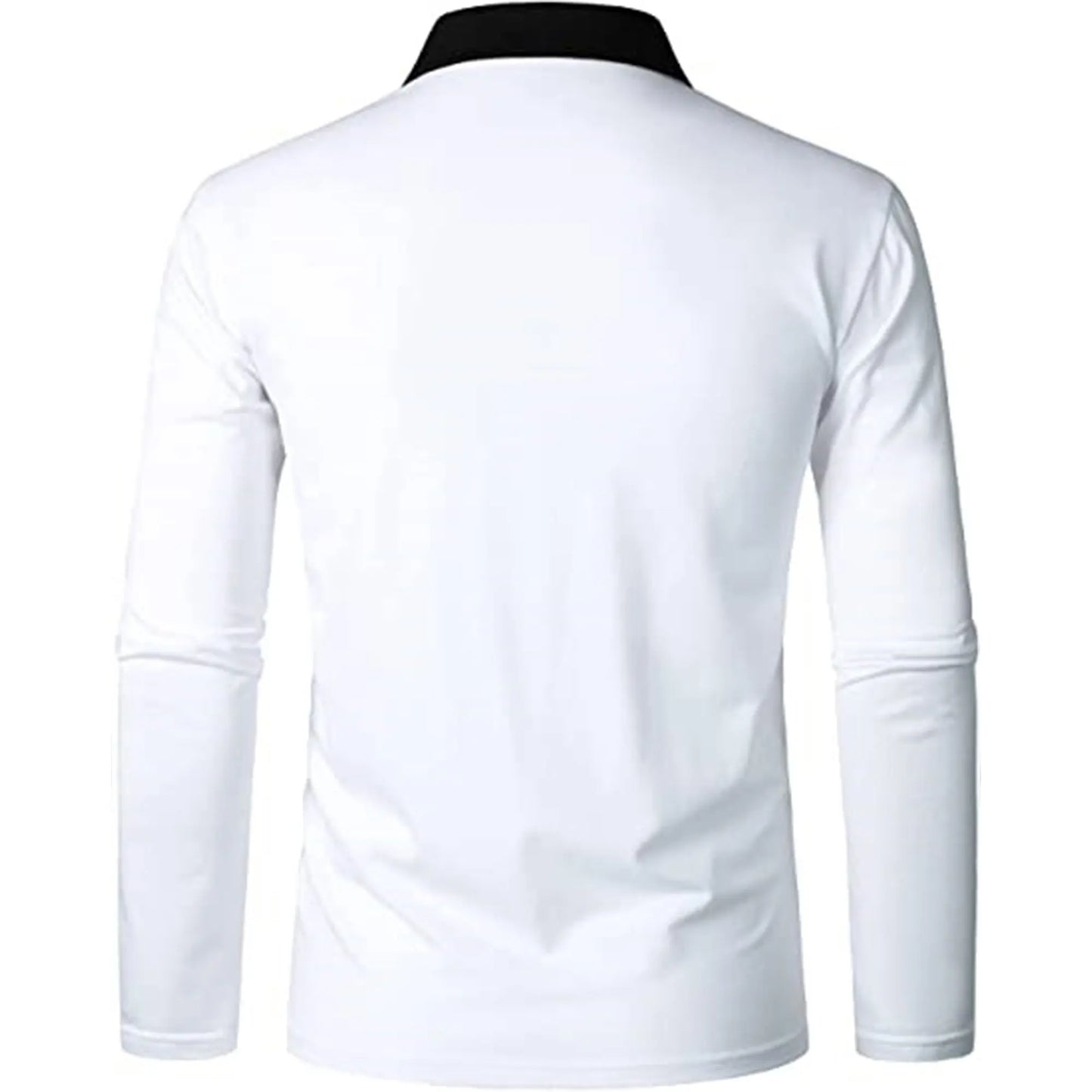 Men’s long sleeve Color matching Stylish zipper with men’s lapel long sleeve