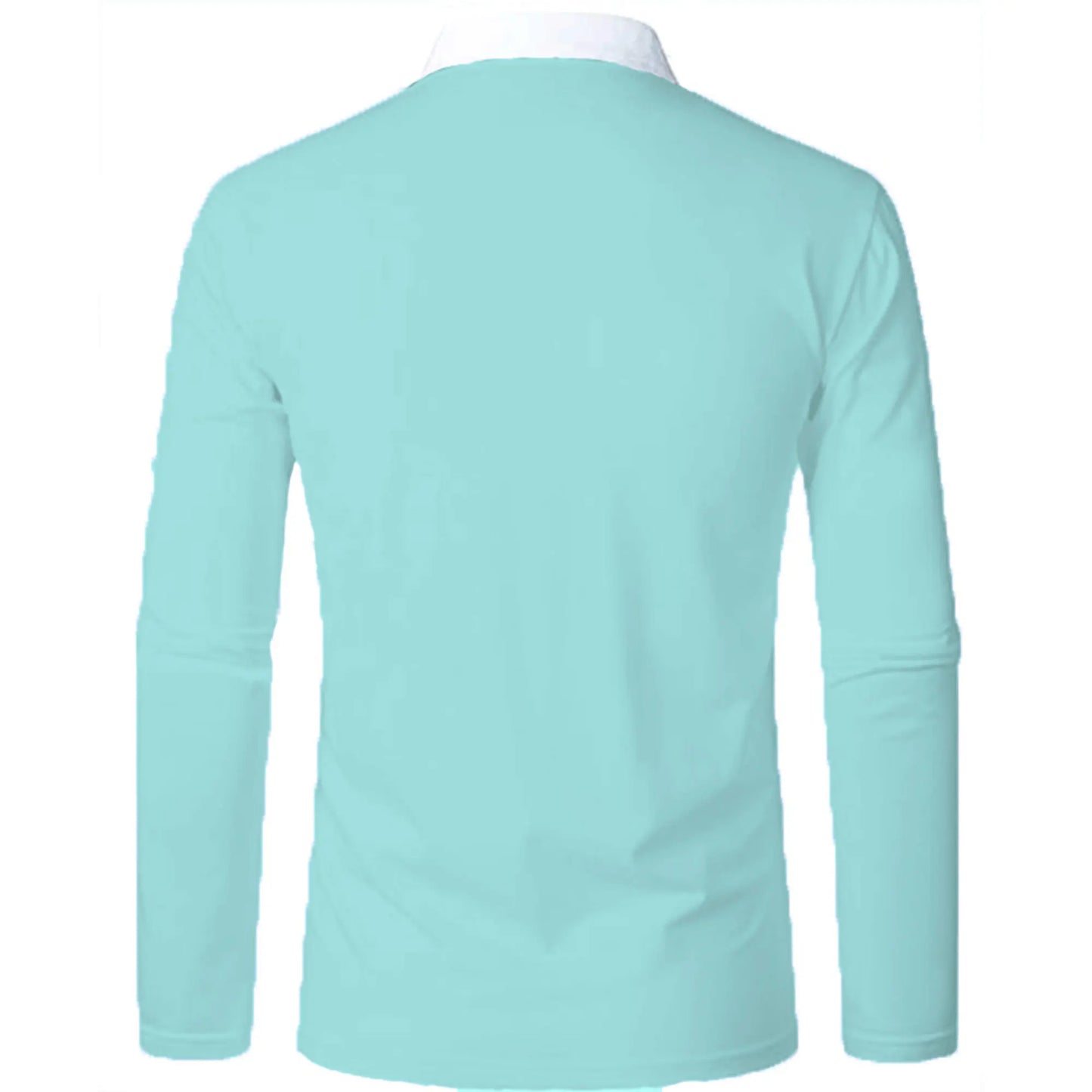 Men’s long sleeve Color matching Stylish zipper with men’s lapel long sleeve