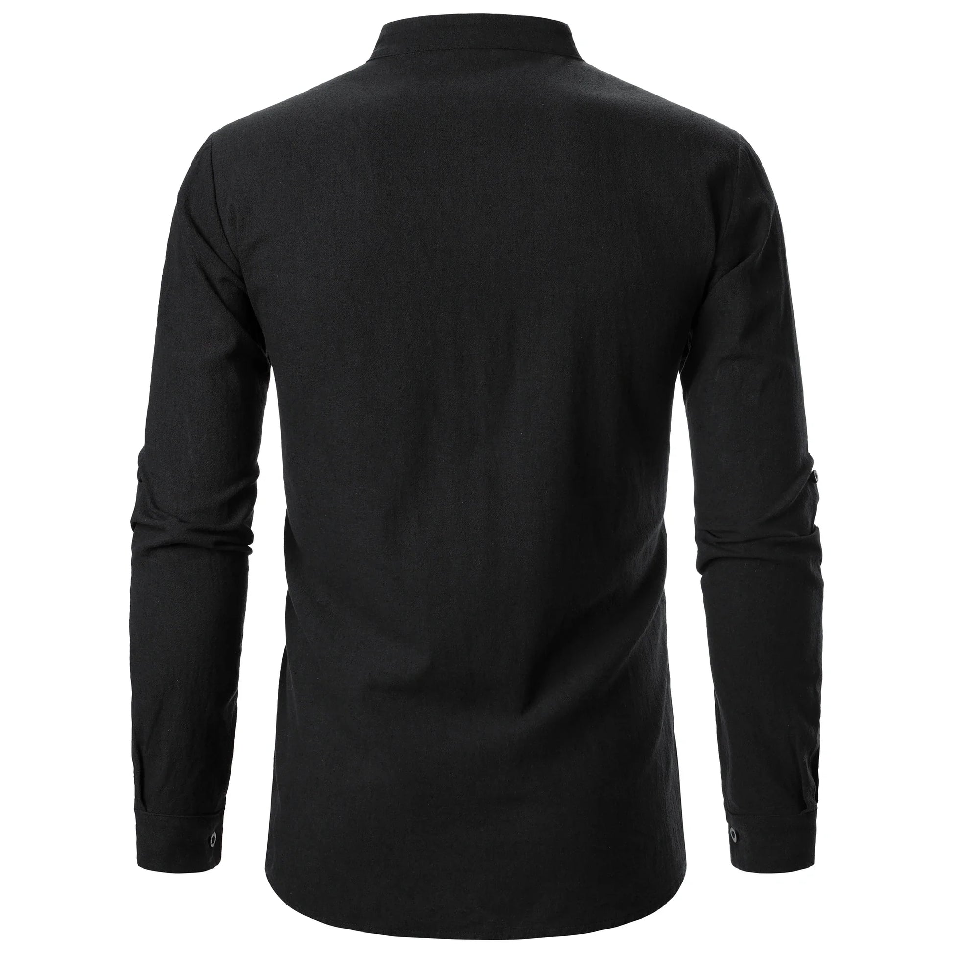 Men’s long sleeve standing collar shirt Cotton linen Henry shirt top Everyday hippie casual beach standing collar