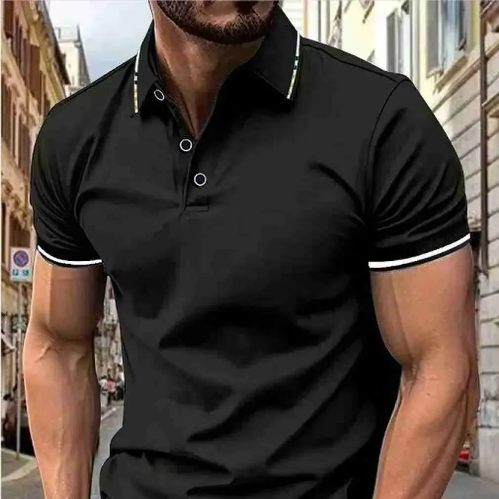 Men’s new Polo shirt T-shirt summer men’s short-sleeved intercolored lapel