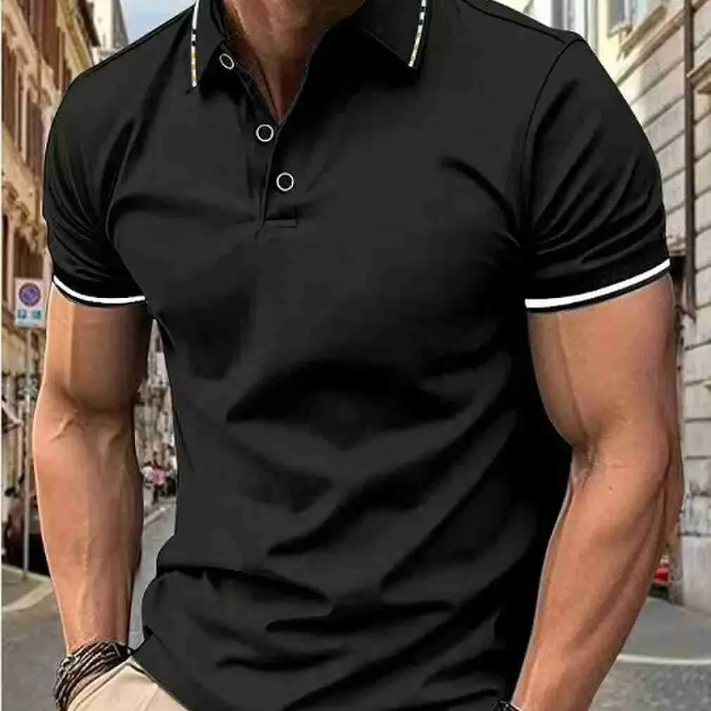 Men’s new Polo shirt T-shirt summer men’s short-sleeved intercolored lapel