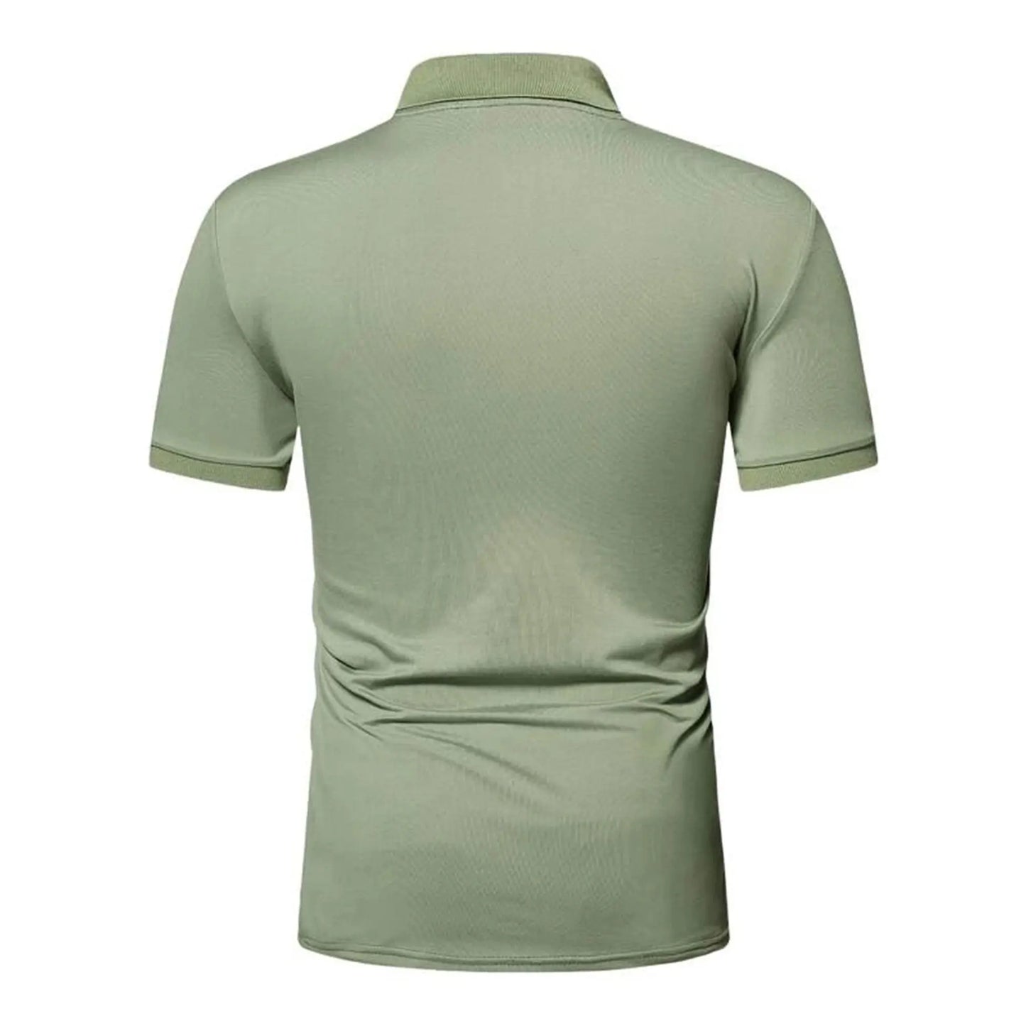 Men’s polo shirt solid color short-sleeved zipper lapel T-shirt casual top