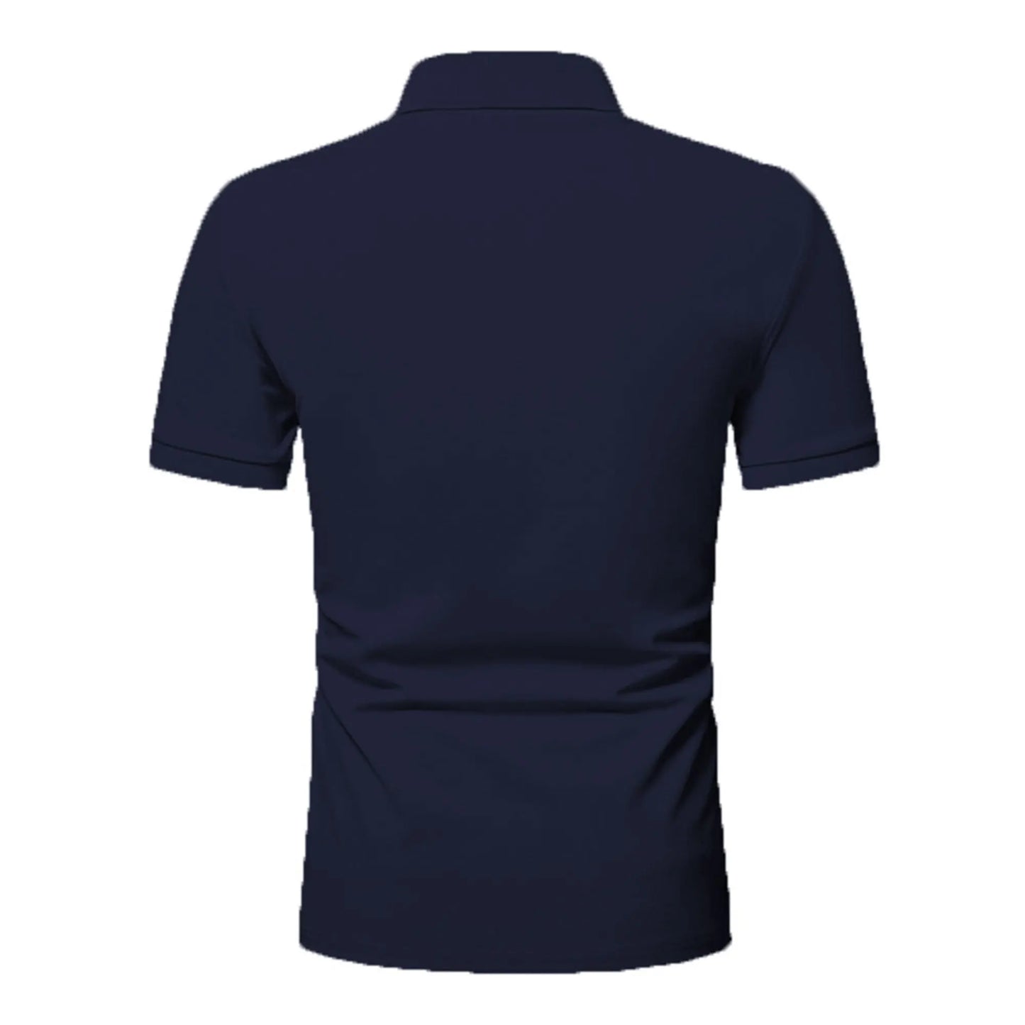 Men’s polo shirt solid color short-sleeved zipper lapel T-shirt casual top