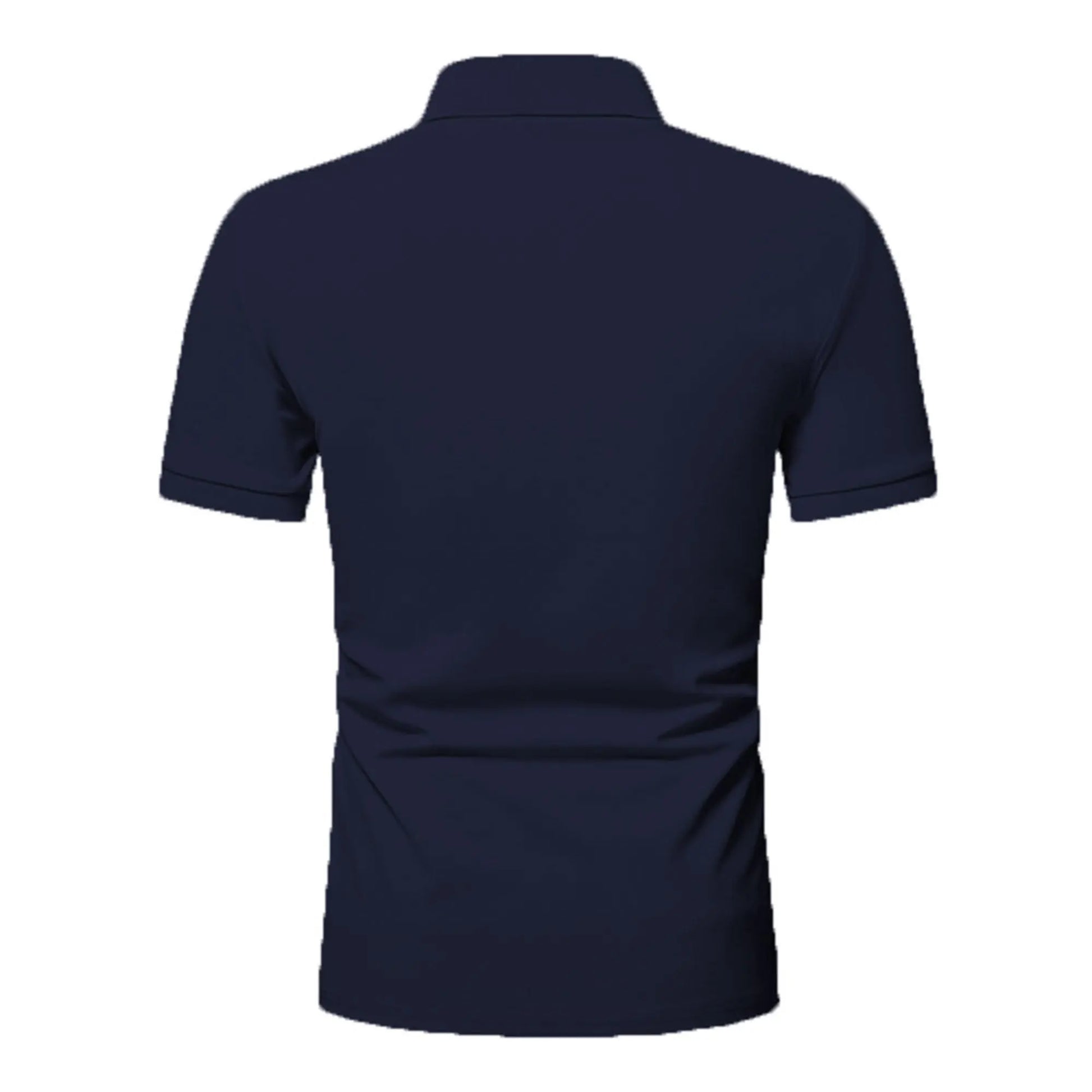 Men’s polo shirt solid color short-sleeved zipper lapel T-shirt casual top