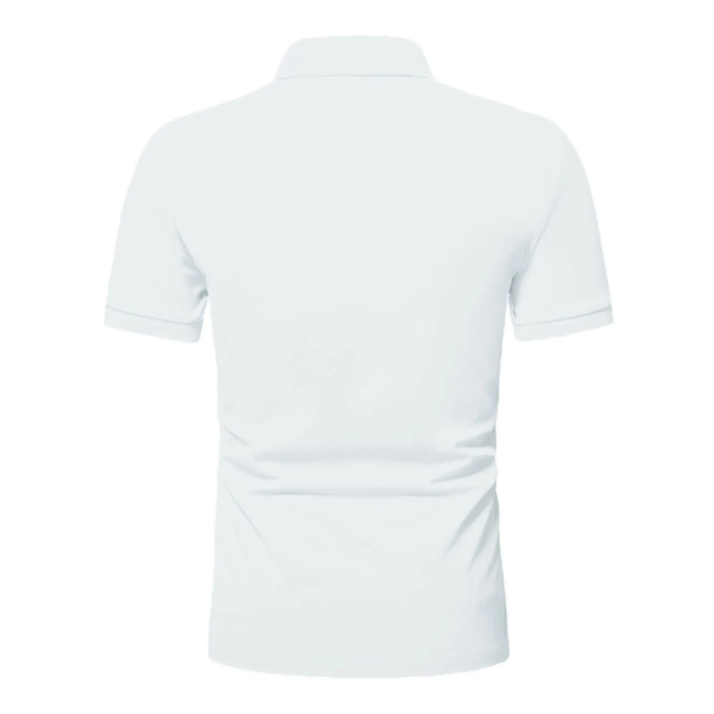 Men’s polo shirt solid color short-sleeved zipper lapel T-shirt casual top