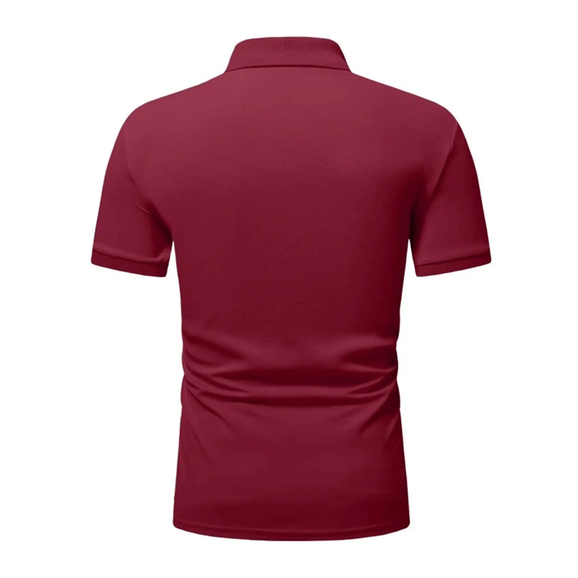 Men’s polo shirt solid color short-sleeved zipper lapel T-shirt casual top