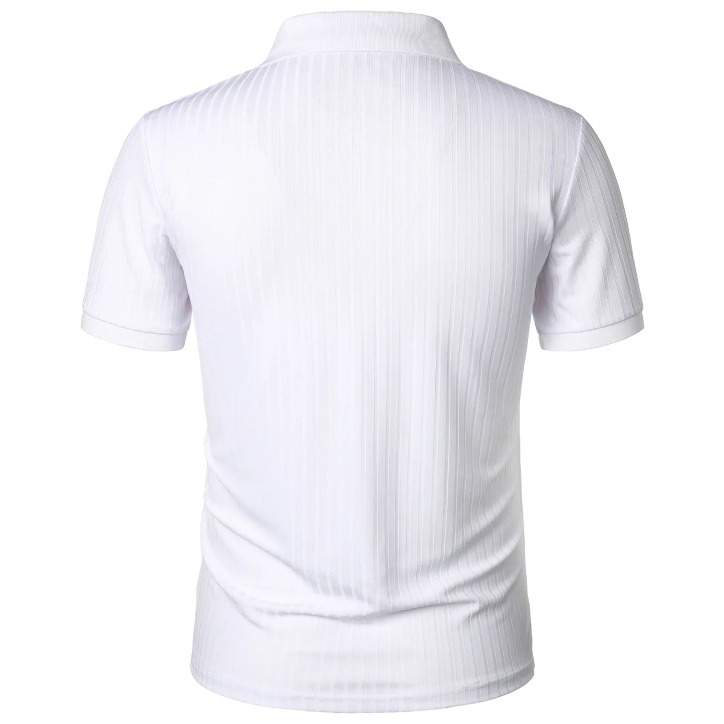 Men’s running sports fitness wear summer high stretch vertical short-sleeved POLO shirt slim knit base shirt