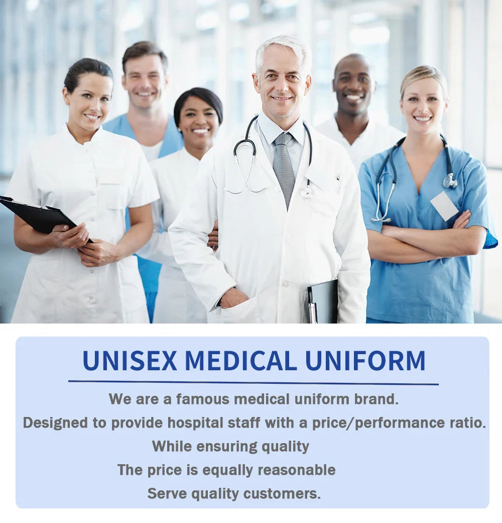 Men’s Scrubs Medical Uniform Lab Set Male Wholesale Clinic Hospital Doctor Overalls V-neck Fashion Scrub Pharmacy