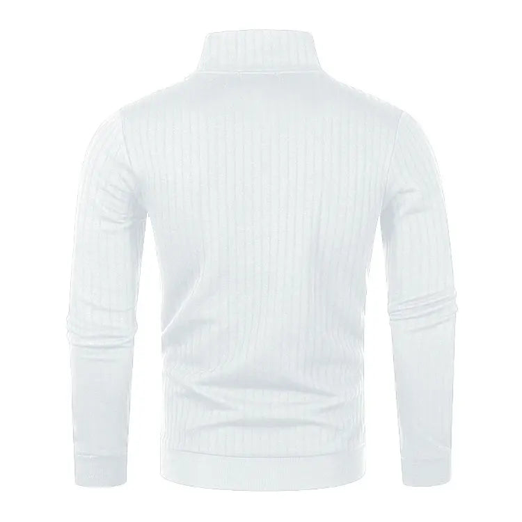 Men’s semi-turtleneck zipper sweater Men’s fall/winter loose sweater casual pullover long-sleeved sweater