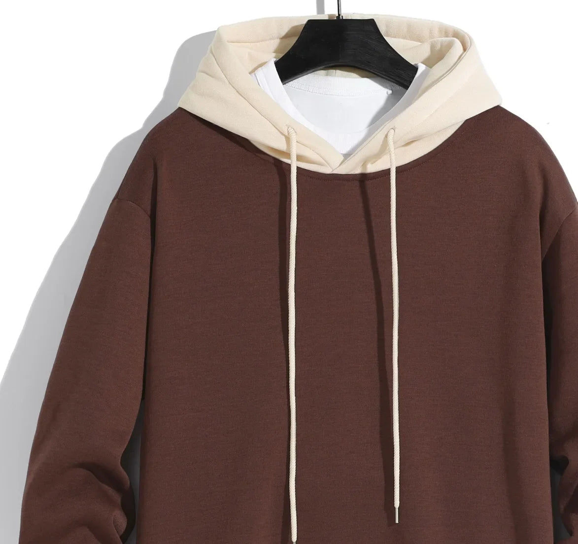 Men’s solid color hooded hoodie light fleece hoodie long sleeve hooded sports hoodie