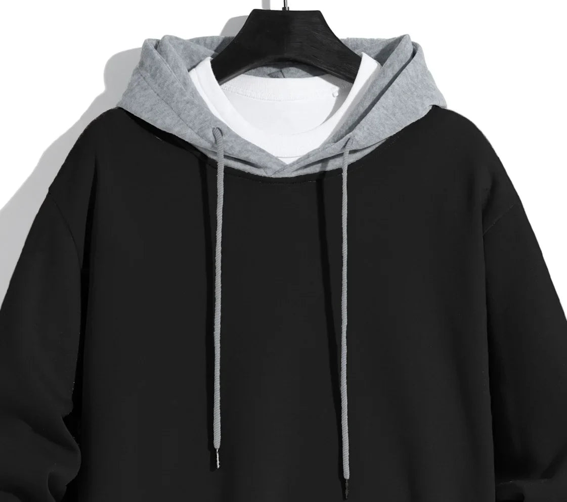 Men’s solid color hooded hoodie light fleece hoodie long sleeve hooded sports hoodie