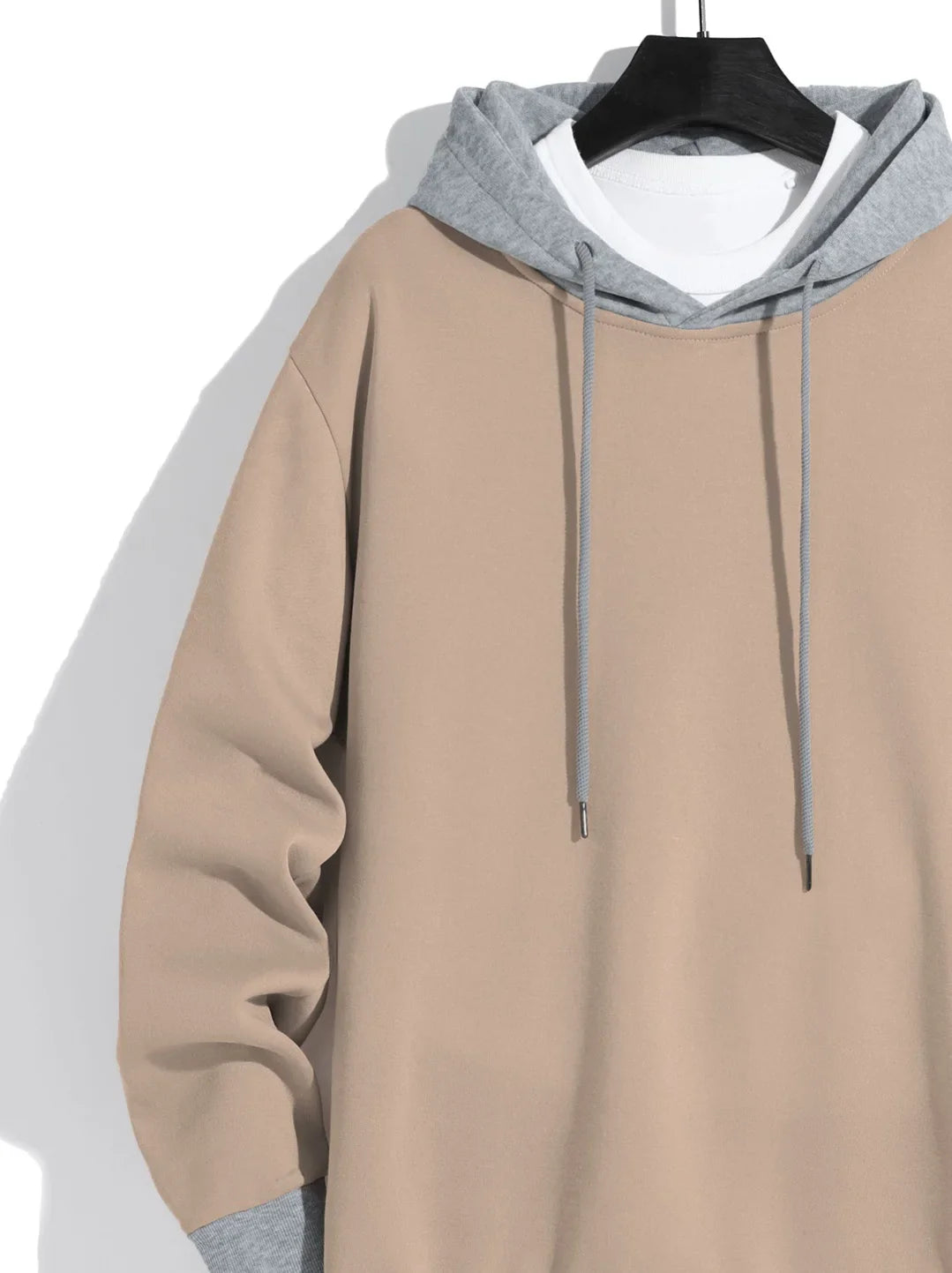 Men’s solid color hooded hoodie light fleece hoodie long sleeve hooded sports hoodie