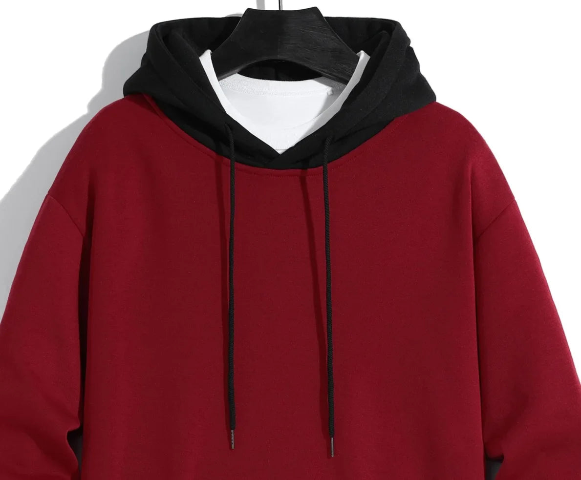 Men’s solid color hooded hoodie light fleece hoodie long sleeve hooded sports hoodie