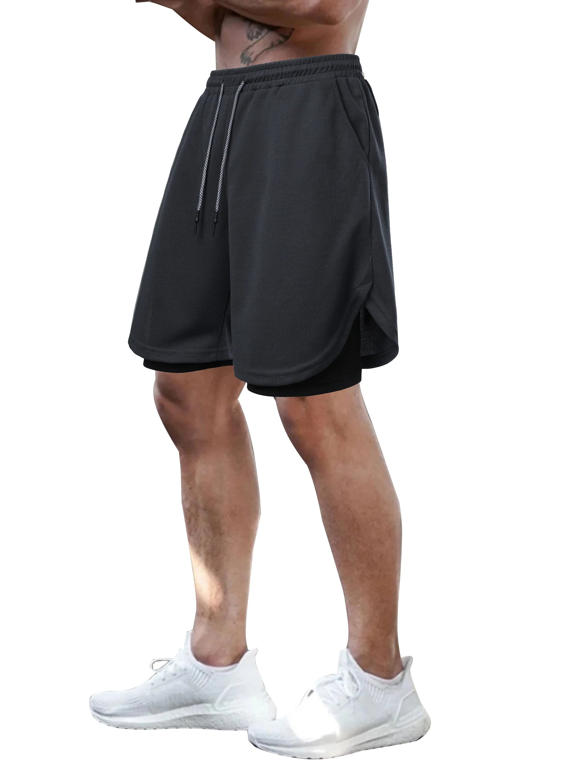 Men’s Solid Color Jersey Shorts Athletic Wear Breathable and comfortable drawstring Shorts For Sports Basketball