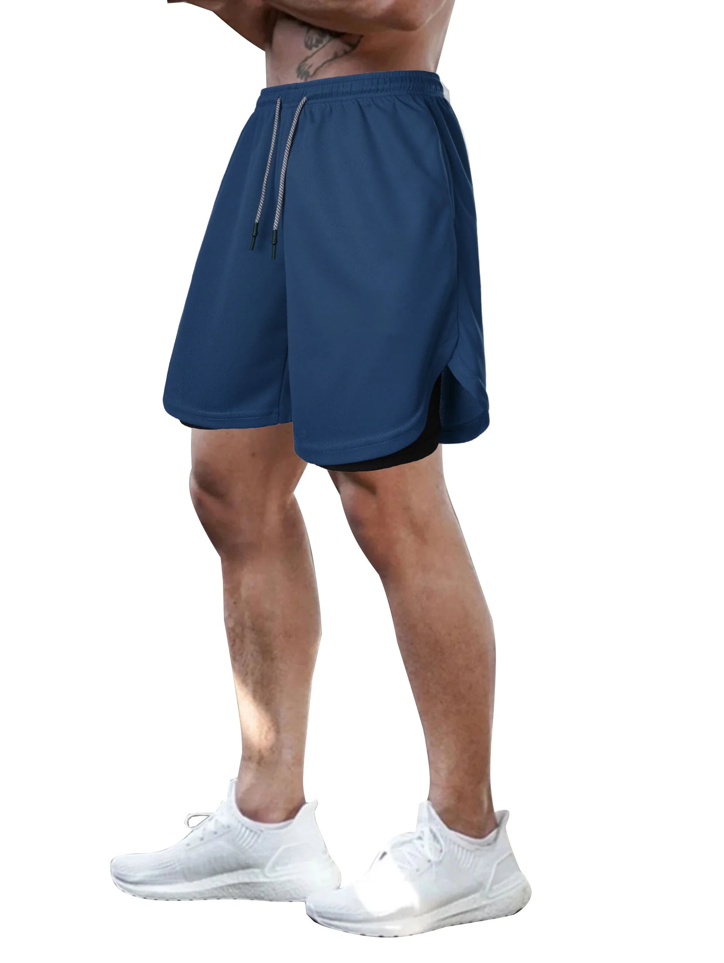 Men’s Solid Color Jersey Shorts Athletic Wear Breathable and comfortable drawstring Shorts For Sports Basketball