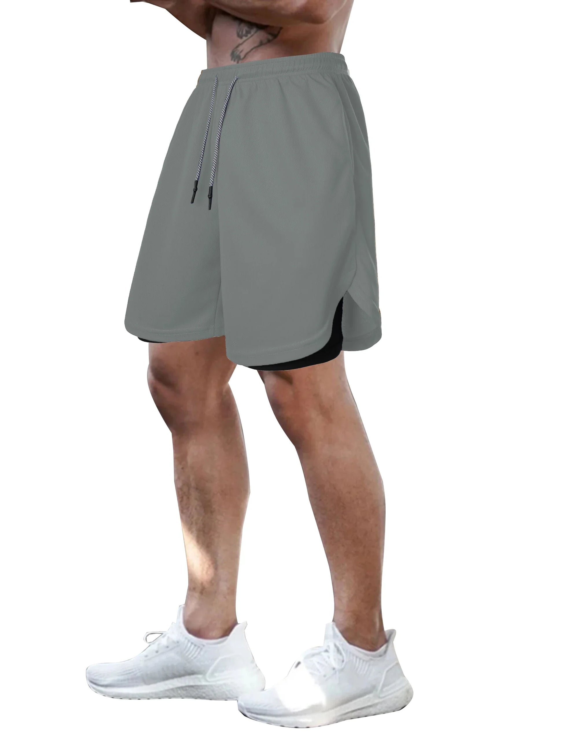 Men’s Solid Color Jersey Shorts Athletic Wear Breathable and comfortable drawstring Shorts For Sports Basketball