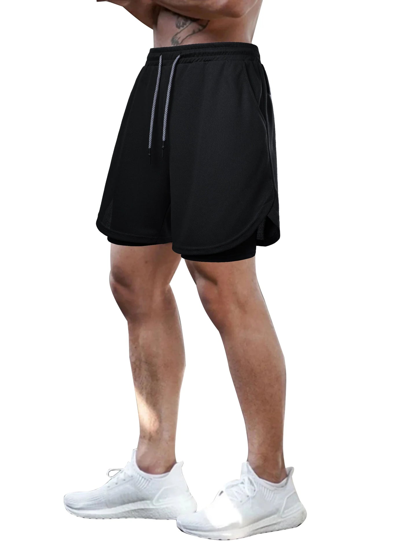 Men’s Solid Color Jersey Shorts Athletic Wear Breathable and comfortable drawstring Shorts For Sports Basketball