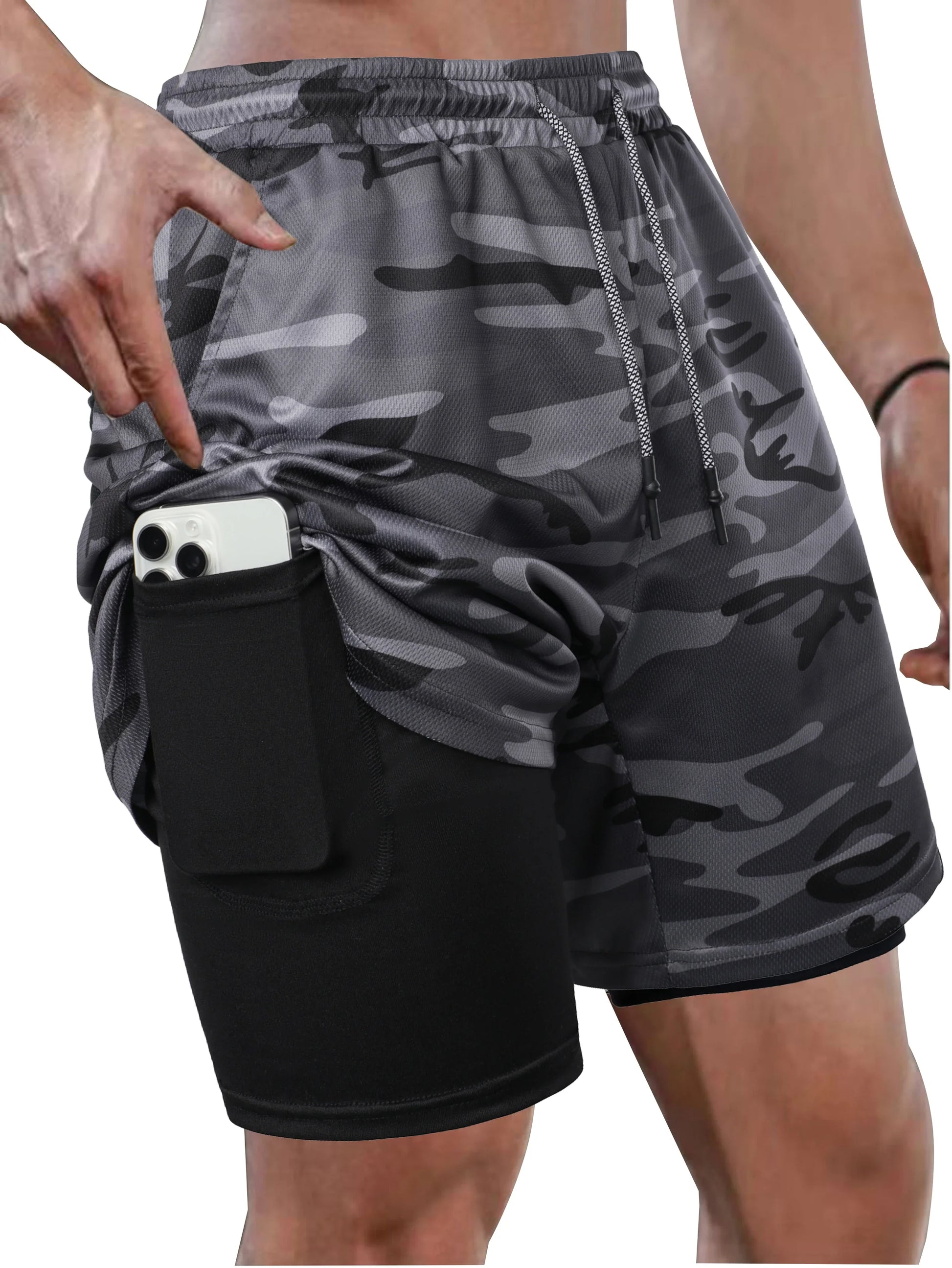 Men’s Solid Color Jersey Shorts Athletic Wear Breathable and comfortable drawstring Shorts For Sports Basketball