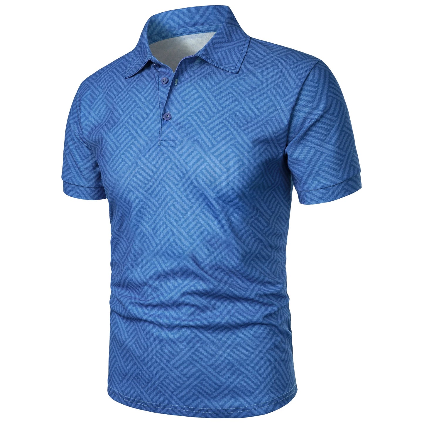 Men’s summer fashion casual 3D printed Polo shirt lapel casual top Men’s summer short-sleeved lapel fashion top