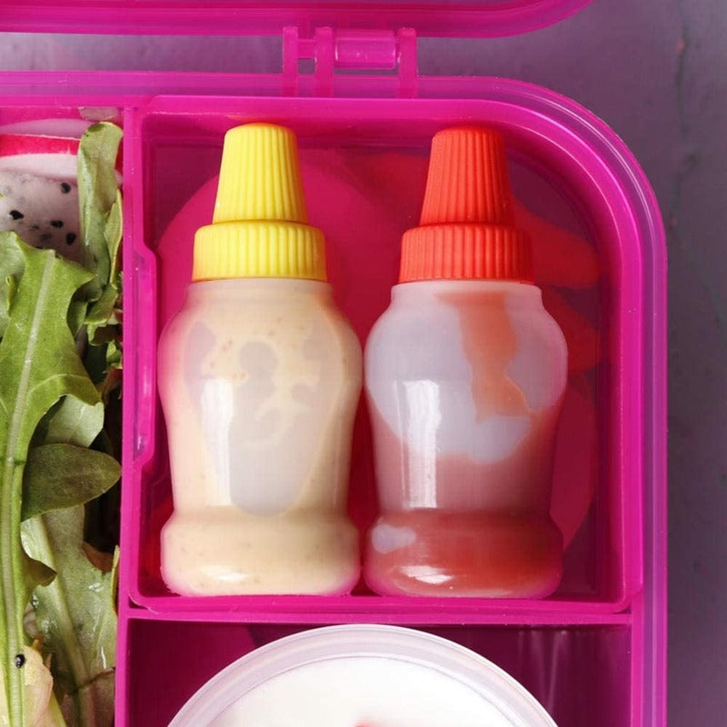 Mini Condiment Squeeze Bottle box Salad Dressing Ketchup Squeeze Jar Container Plastic Portable Lunch Box