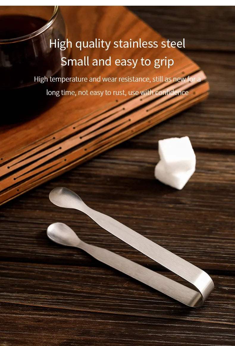 Mini Drink Ice Cube Clip Small Stainless Steel Sugar Clip Round Ice Clips And Coffee Cube Sugar Clip Bar Tool - 1PC