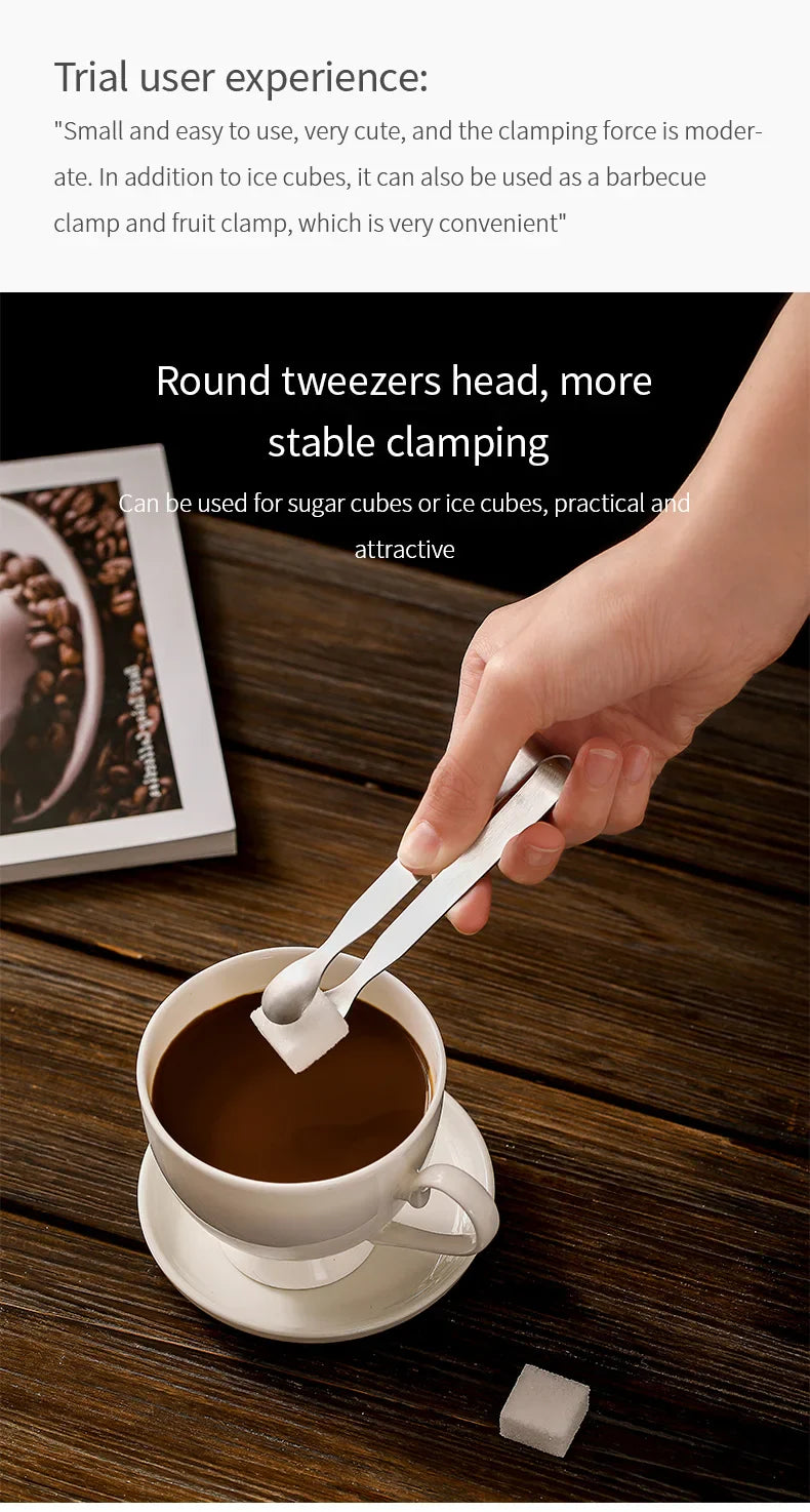 Mini Drink Ice Cube Clip Small Stainless Steel Sugar Clip Round Ice Clips And Coffee Cube Sugar Clip Bar Tool - 1PC