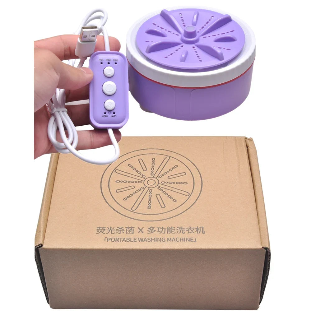 Mini Washing Machine Portable USB Rotating Turbo Fruit Ultrasonic Dishwasher For Clothes Home Kitchen Travel Remote