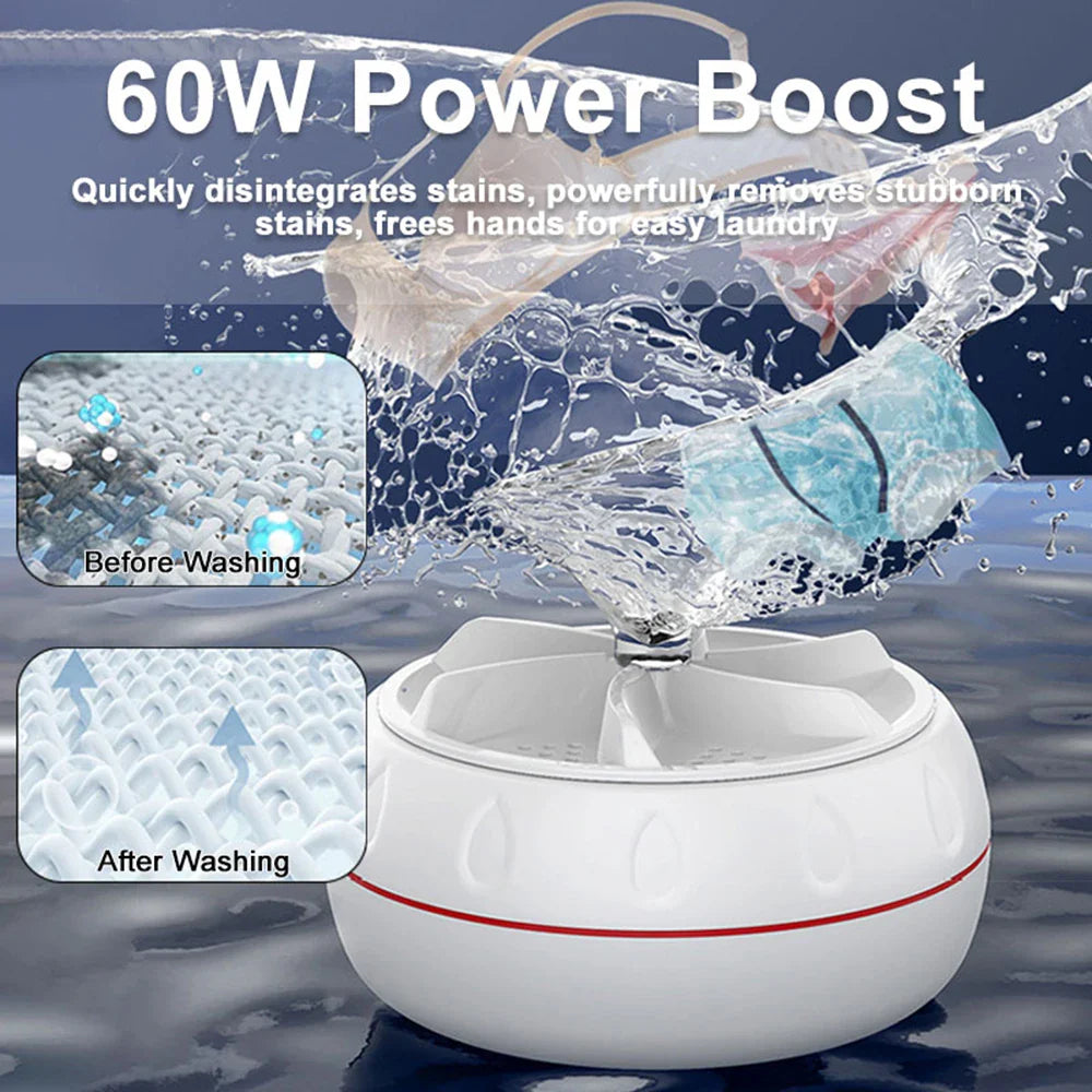 Mini Washing Machine Portable USB Rotating Turbo Fruit Ultrasonic Dishwasher For Clothes Home Kitchen Travel Remote