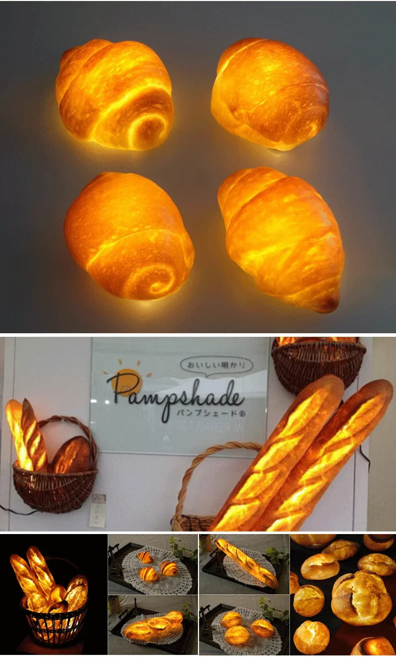 Modern Simulation Bread Wall Lamp with Plug Nordic Baking Restaurant Cake Shop Dessert Coffee Atmosphere Resin