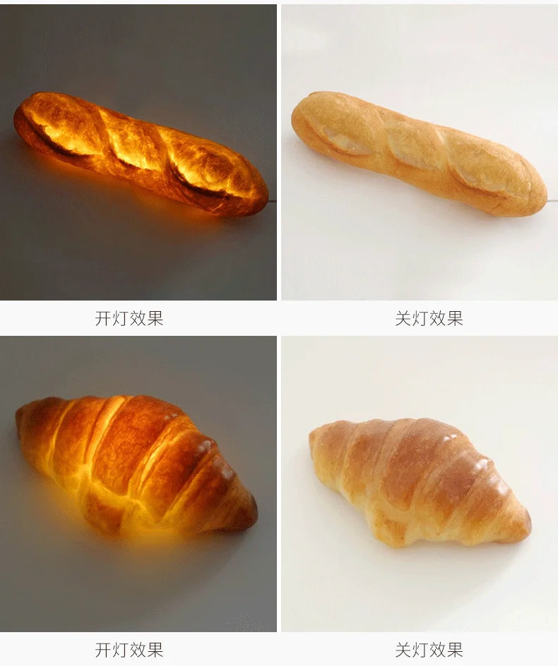 Modern Simulation Bread Wall Lamp with Plug Nordic Baking Restaurant Cake Shop Dessert Coffee Atmosphere Resin