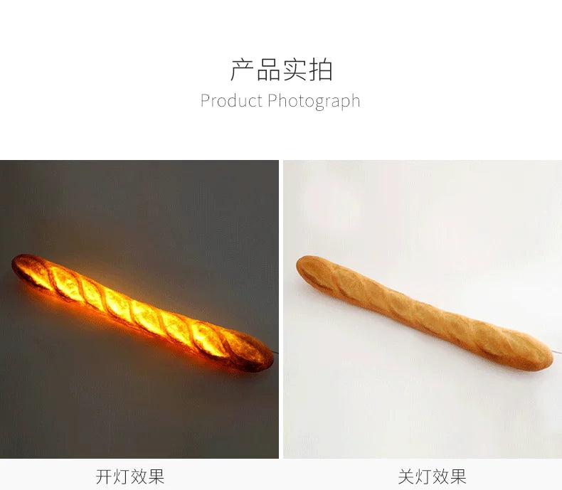 Modern Simulation Bread Wall Lamp with Plug Nordic Baking Restaurant Cake Shop Dessert Coffee Atmosphere Resin